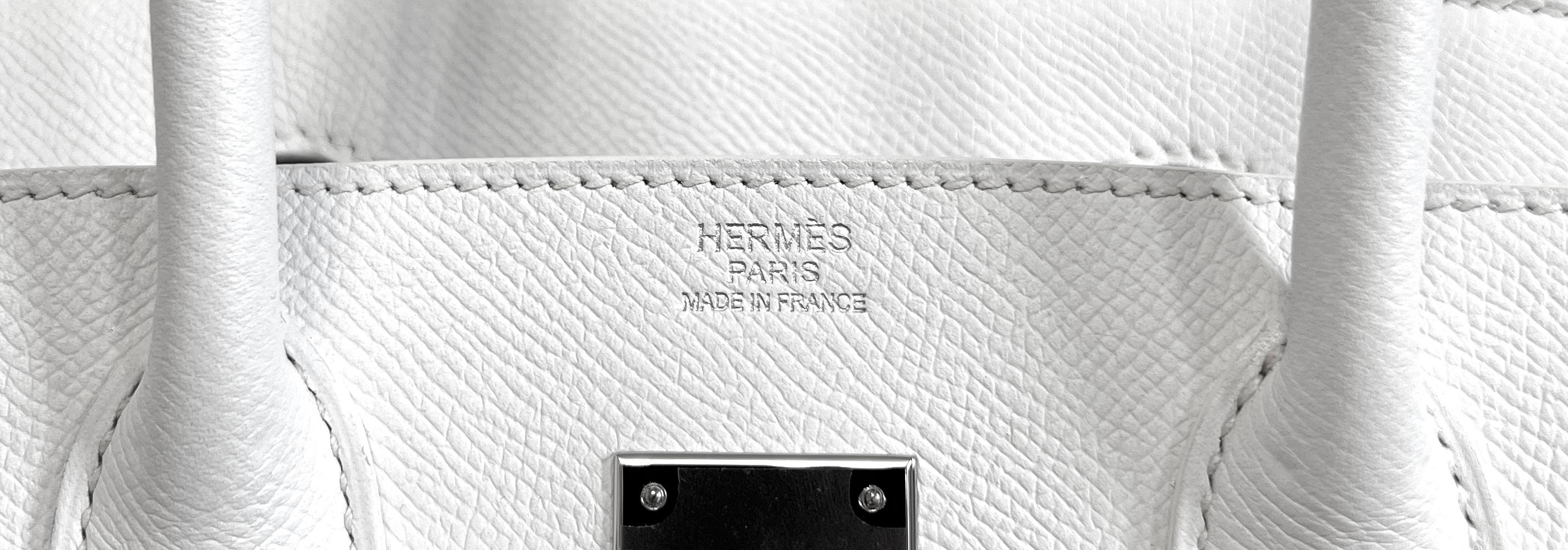 Women's or Men's Hermes Birkin 30 White Epsom Leather Palladium Hardware