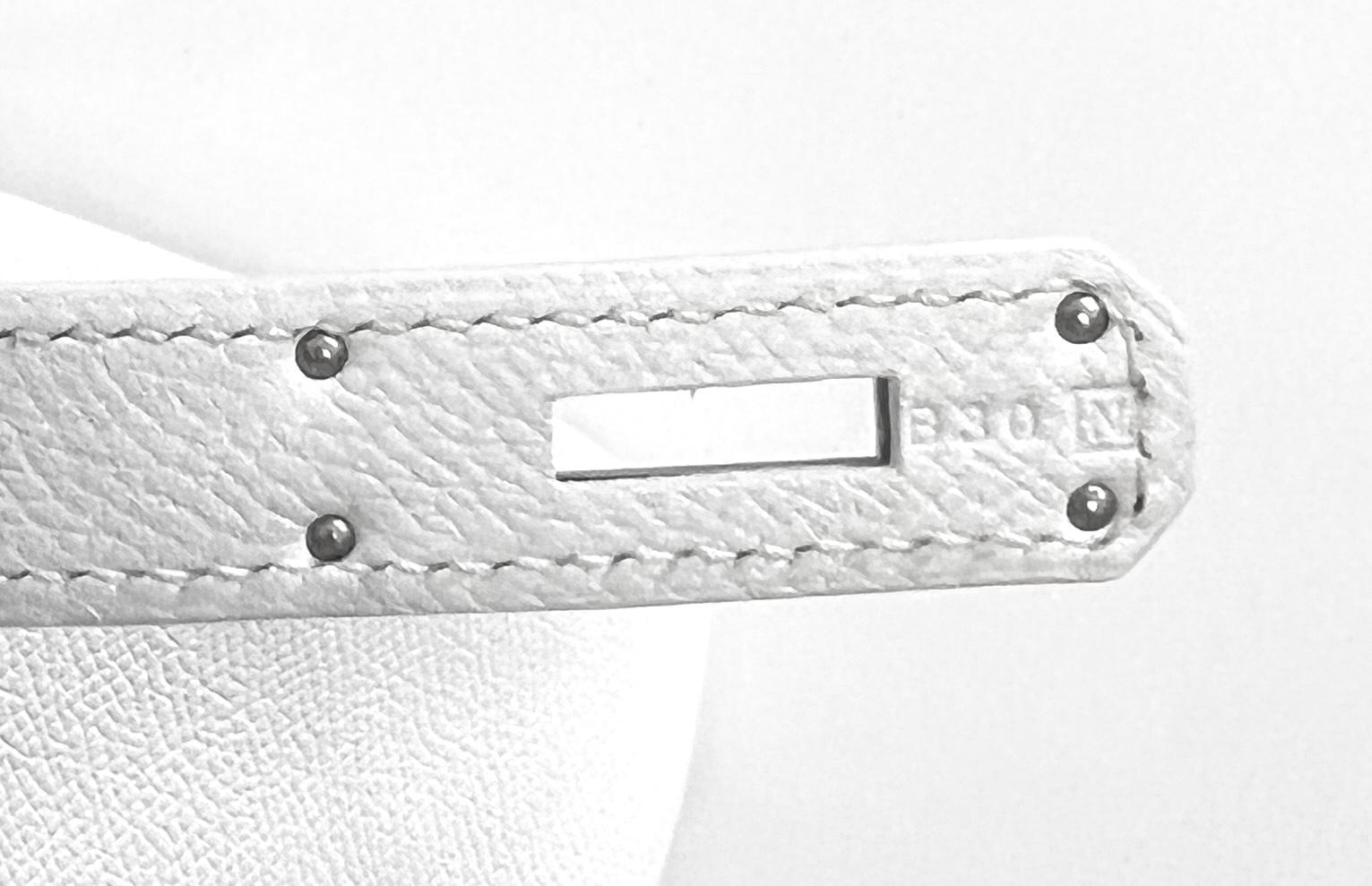 Hermes Birkin 30 White Epsom Leather Palladium Hardware 1