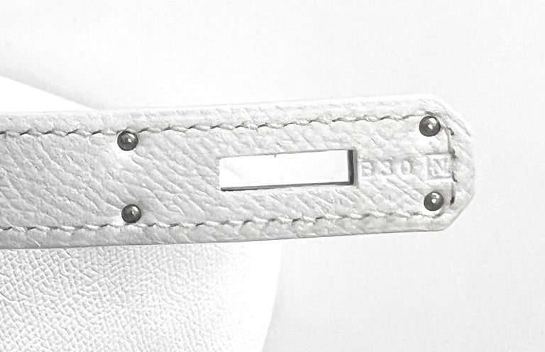 Hermes Birkin 30 White Epsom Leather Palladium Hardware 2