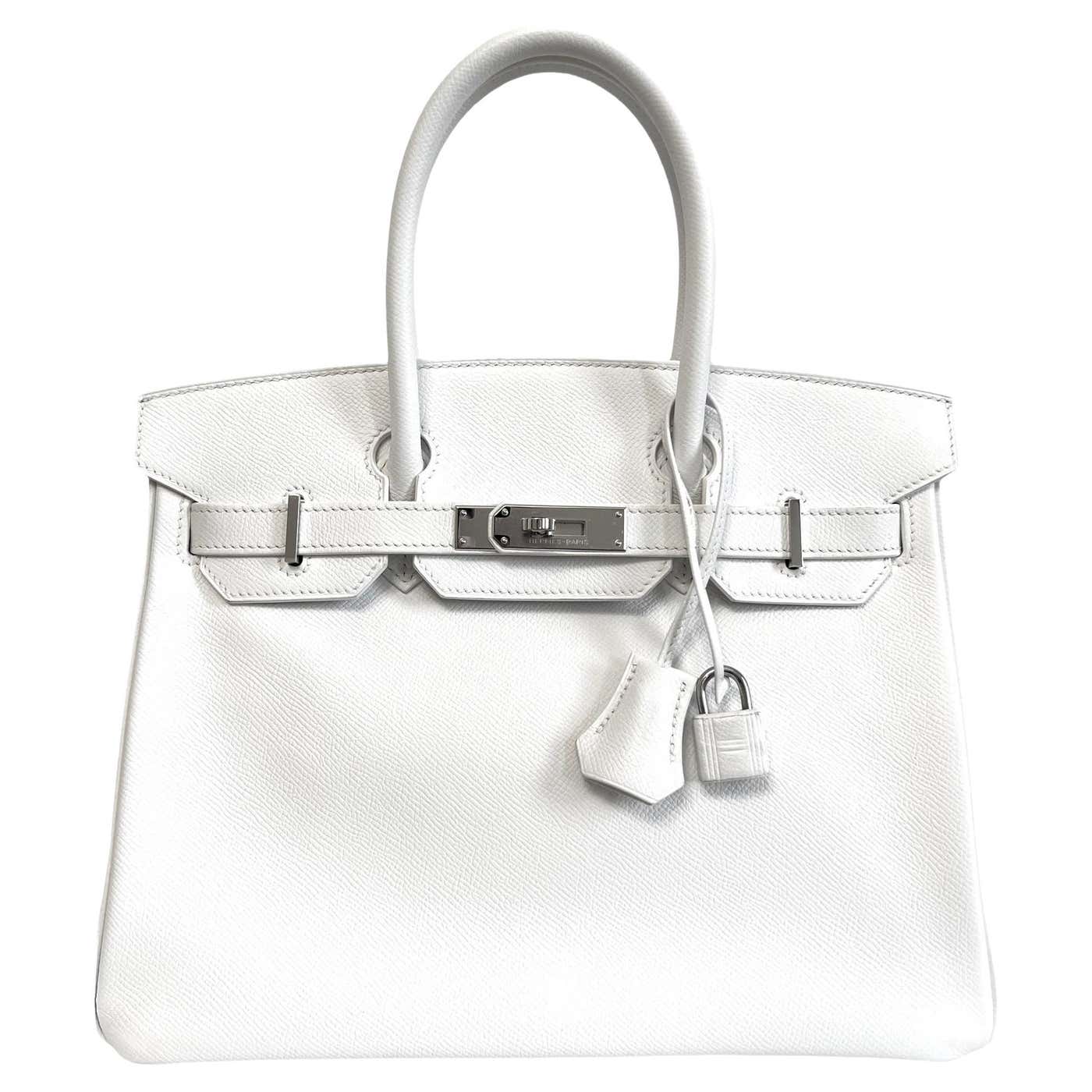 Hermes Birkin 30 White Epsom Leather Palladium Hardware at 1stDibs