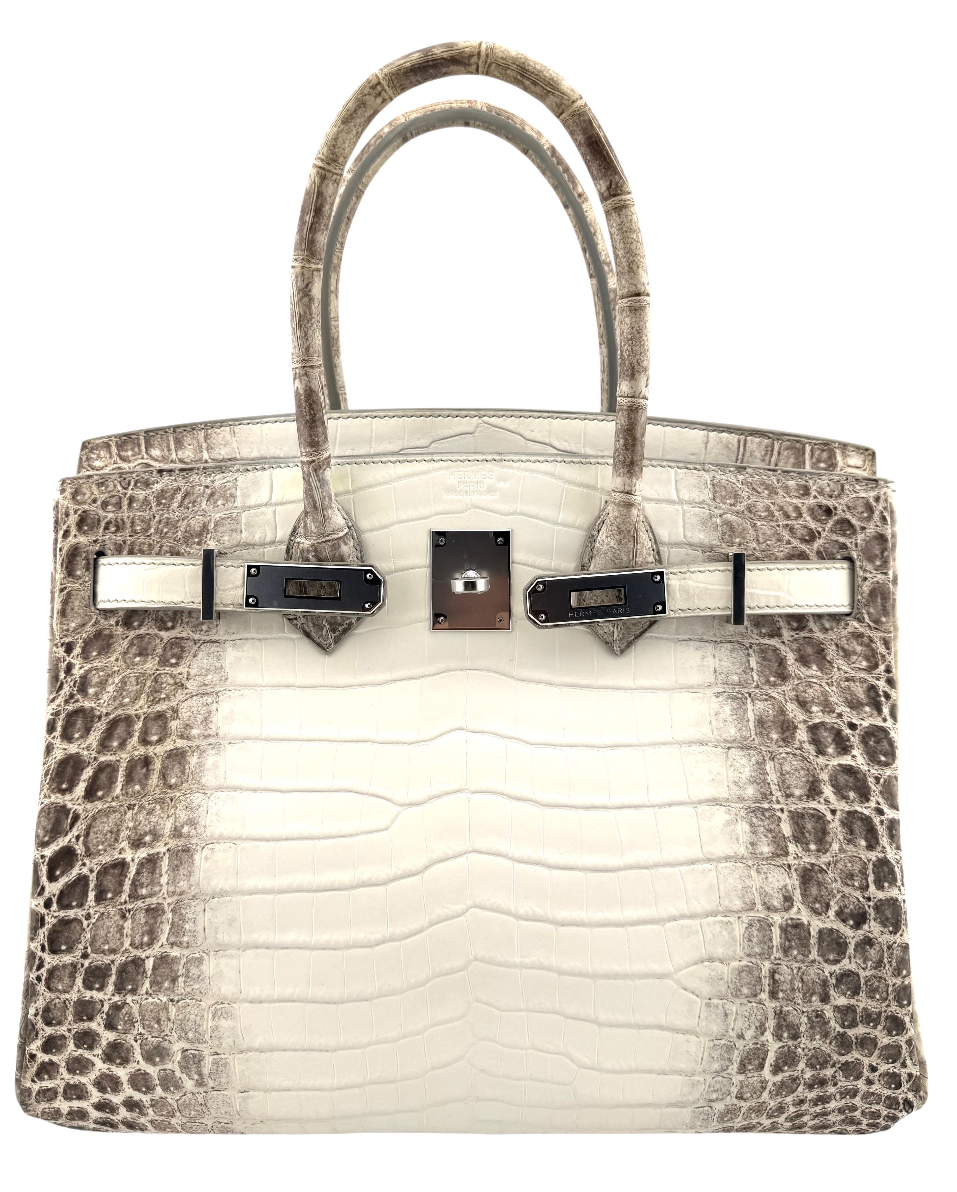 Hermes Birkin 30 Weiß Himalaya Krokodil Mattes Leder Palladium Hardware RARE im Zustand „Hervorragend“ im Angebot in Miami, FL