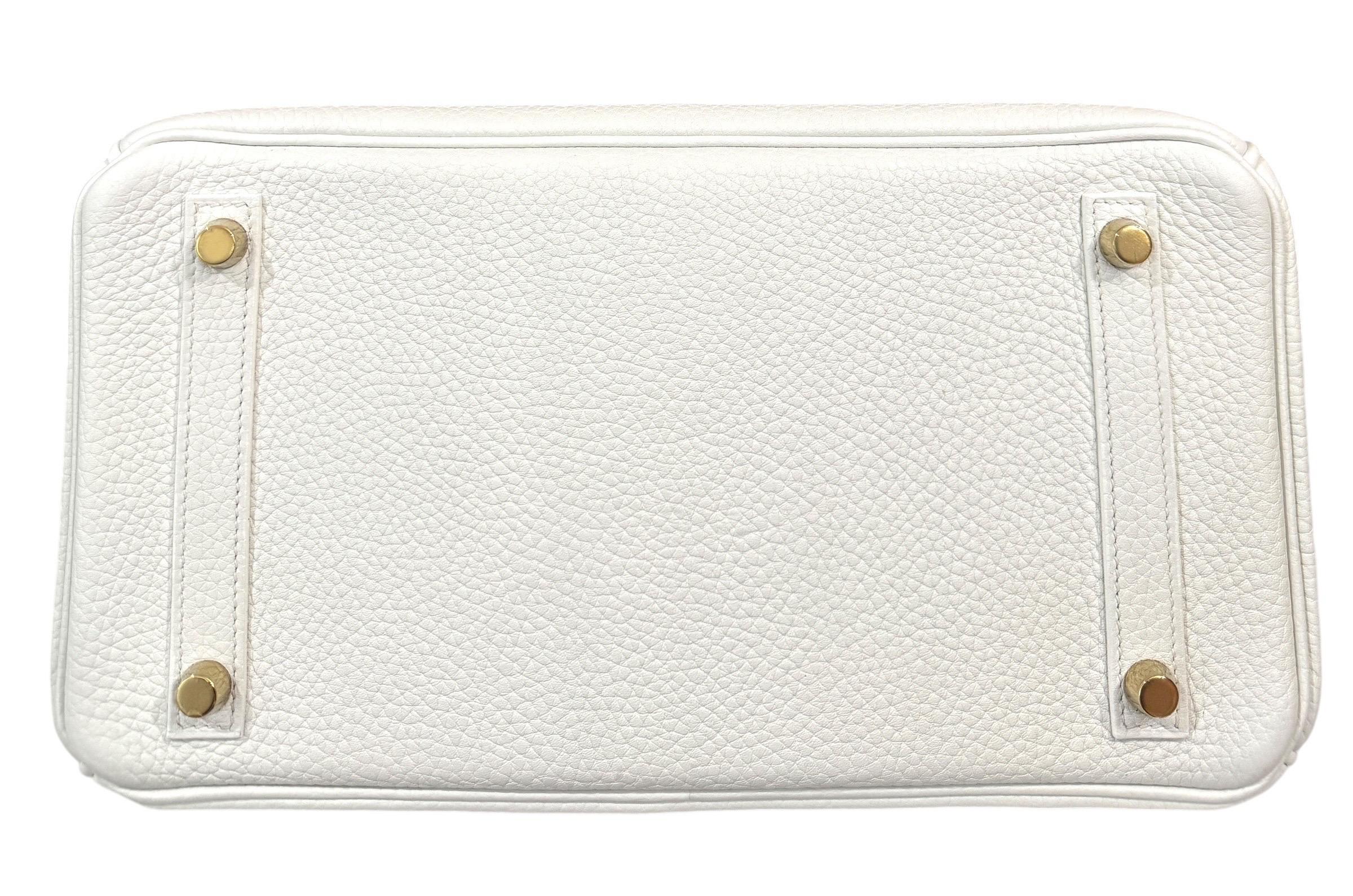Hermes Birkin 30 White Leather Gold Hardware Handbag Bag 6