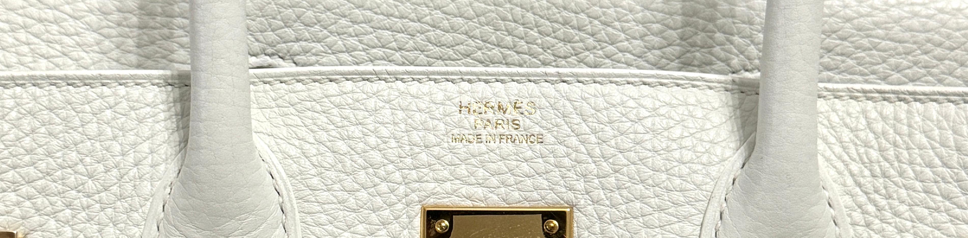 Hermes Birkin 30 White Leather Gold Hardware Handbag Bag 3