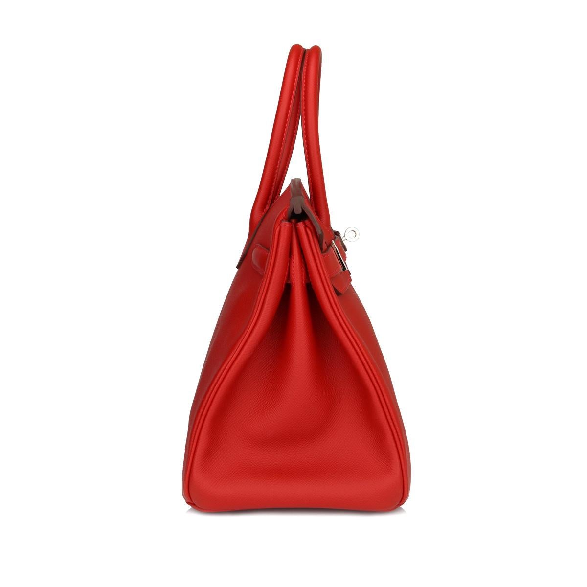 Hermès Birkin 30cm Bag Rouge Casaque Epsom Leather w/Palladium Hardware 2013 In Excellent Condition In Huddersfield, GB