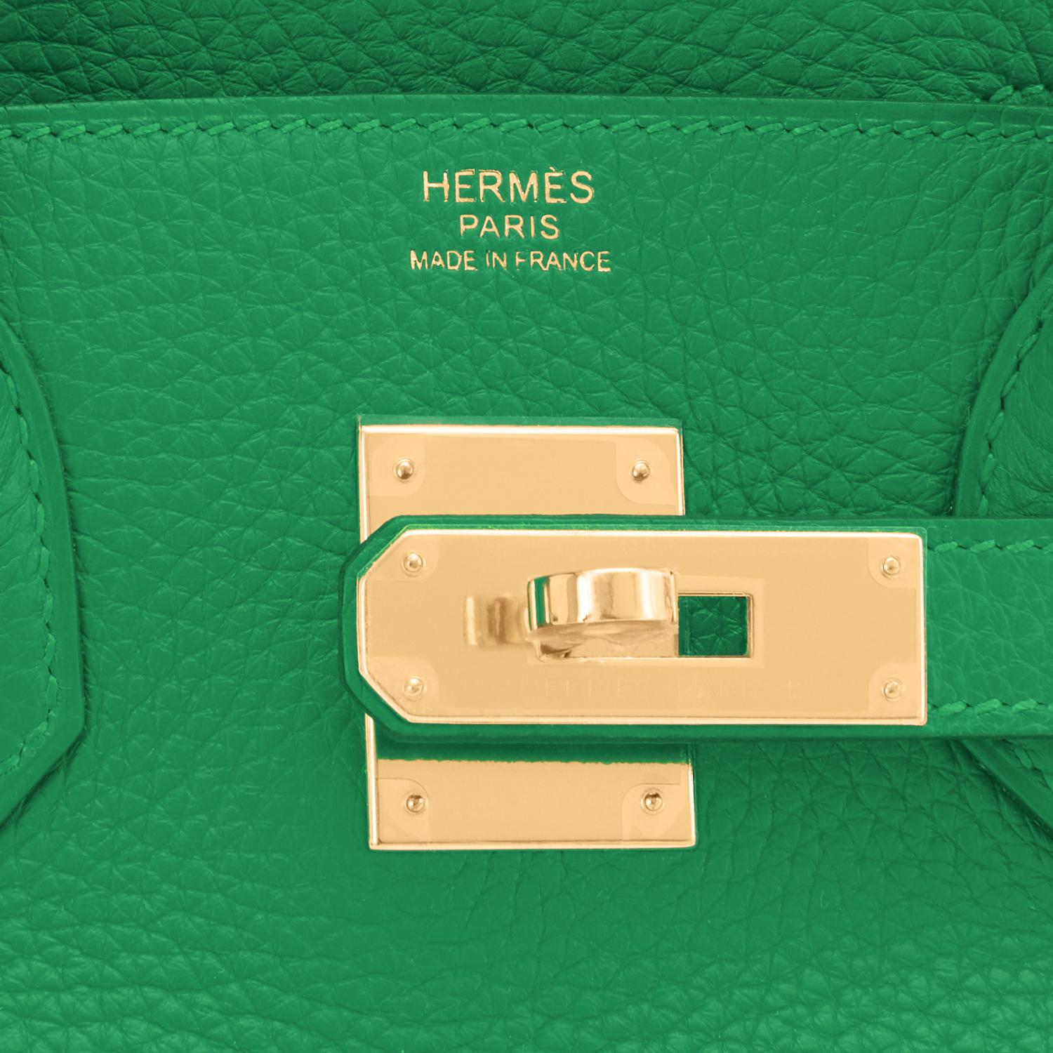 Hermes Birkin 30cm Bambou Bamboo Bag Green Gold Hardware Y Stamp, 2020 5