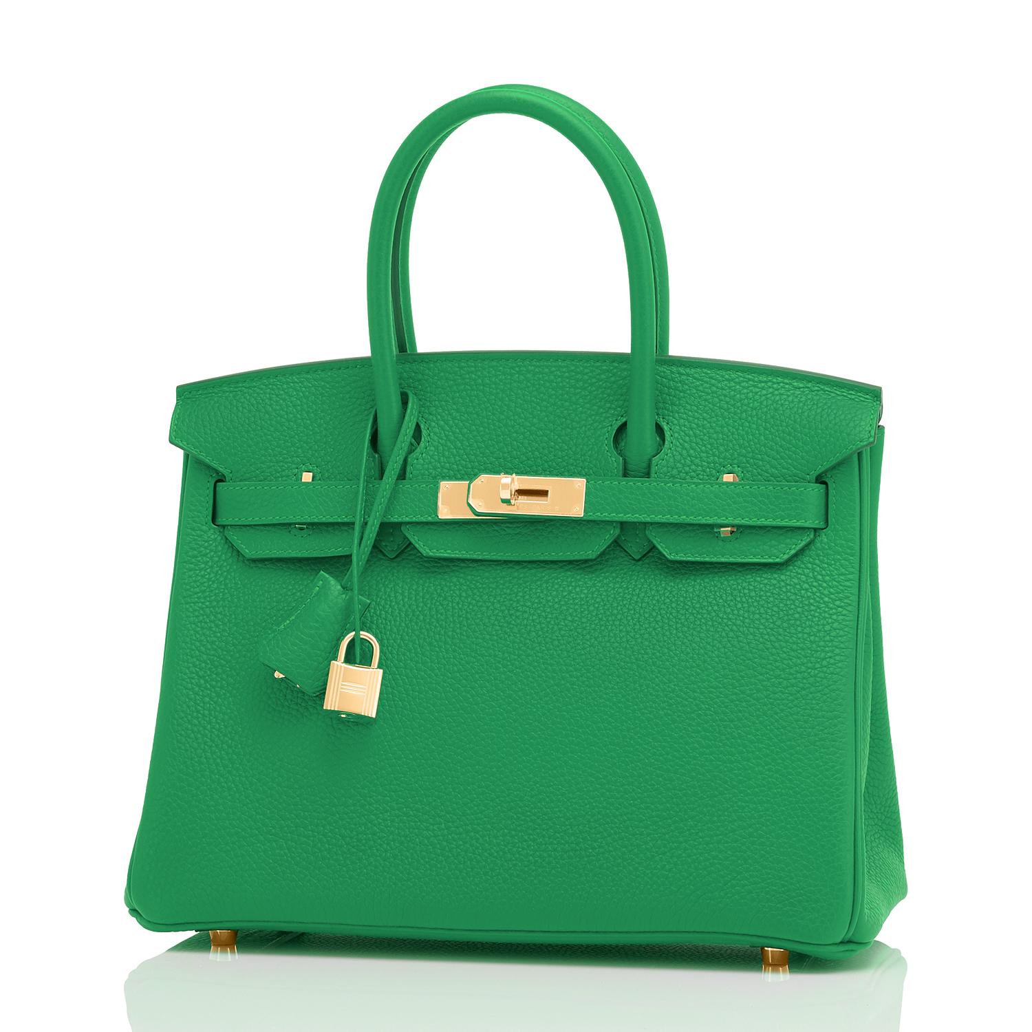 Hermes Birkin 30cm Bambou Bamboo Bag Green Gold Hardware Y Stamp, 2020 1