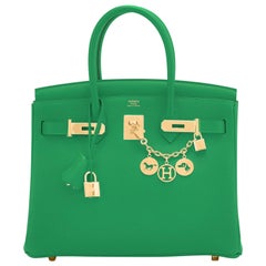 Hermes Birkin 30cm Bambou Bambus Tasche Grün Gold Hardware Y Stempel:: 2020