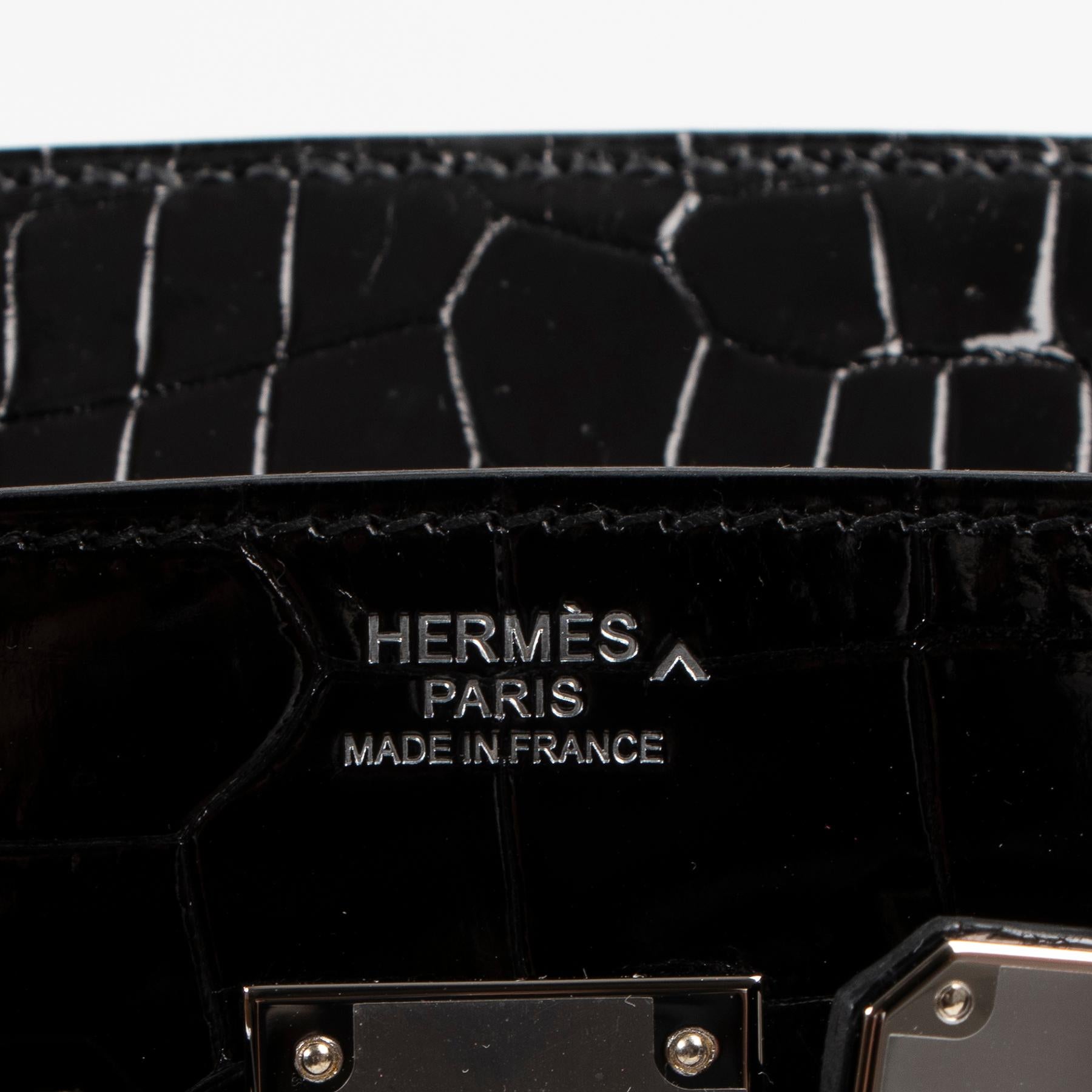 Black Hermès Birkin 30cm black Crocodile Porosus PHW