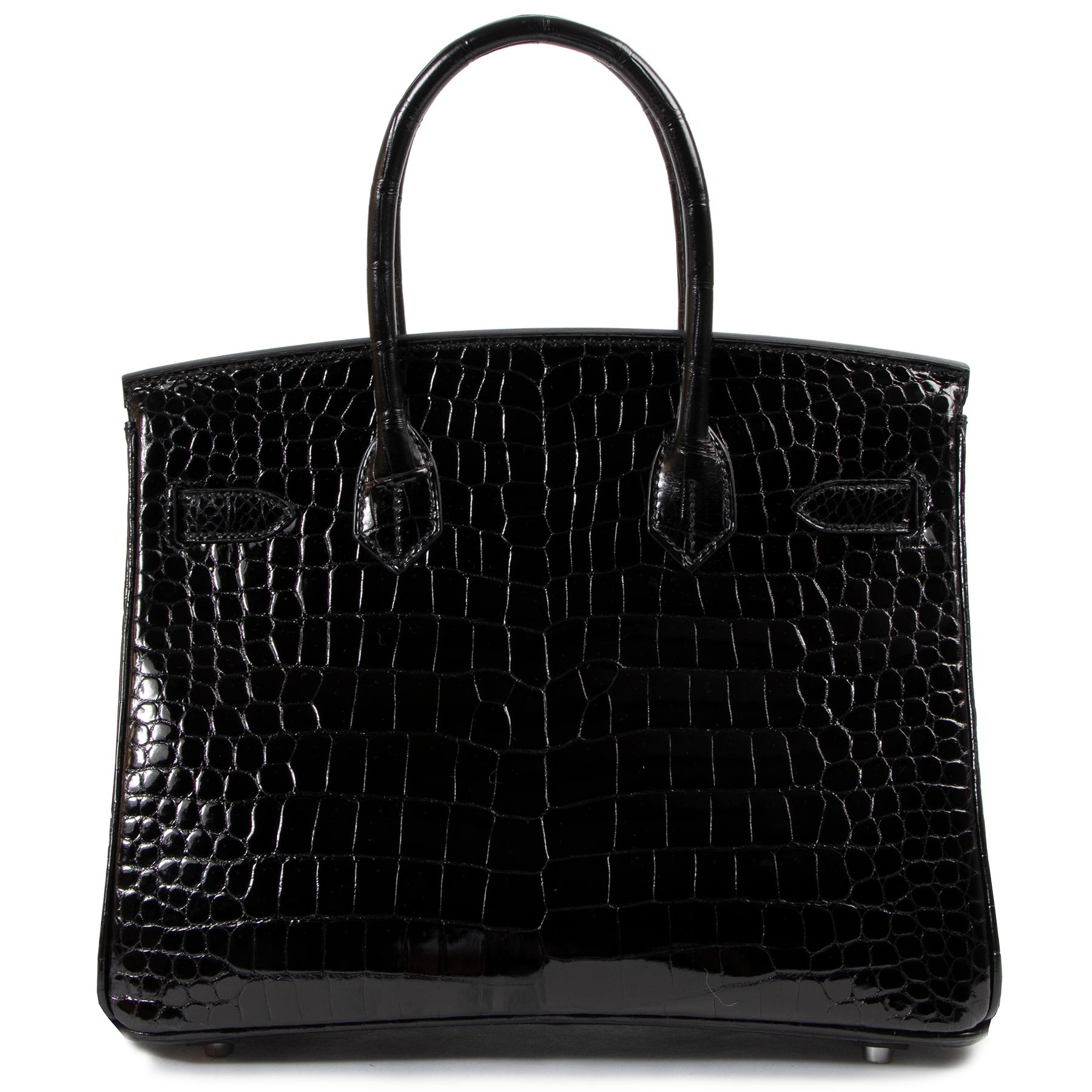 Hermès Birkin 30cm black Crocodile Porosus PHW In New Condition In Antwerp, BE
