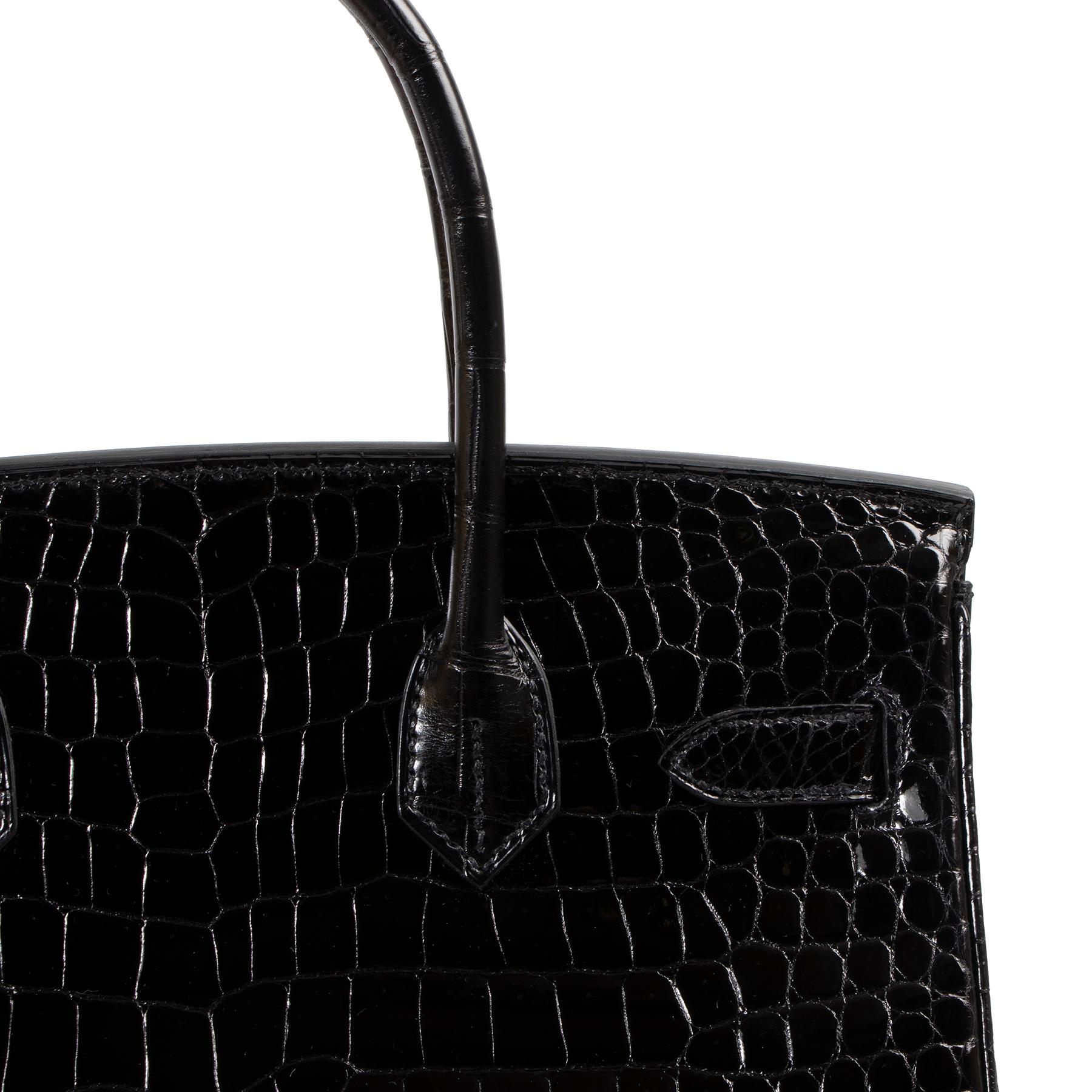 Women's or Men's Hermès Birkin 30cm black Crocodile Porosus PHW