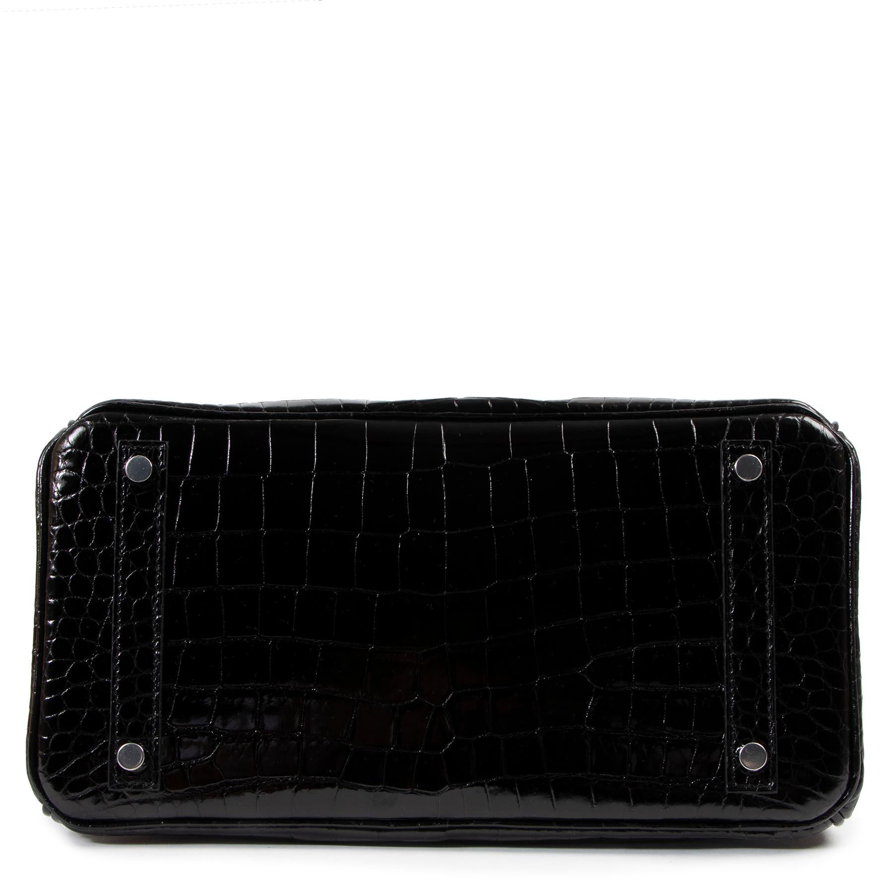 Hermès Birkin 30cm black Crocodile Porosus PHW 3