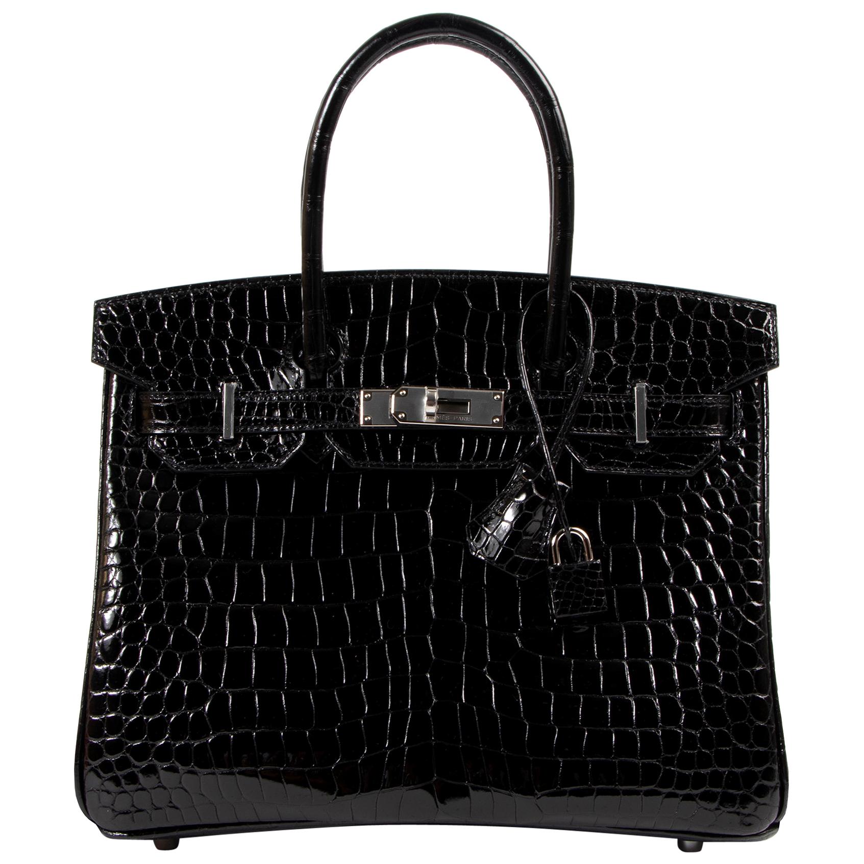 Hermès Birkin 30cm Black Crocodile Porosus PHW