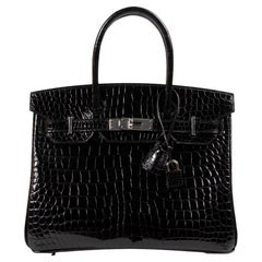 Hermès Birkin 30cm black Crocodile Porosus PHW