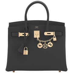 Hermes Birkin 30cm Black Epsom Gold Hardware Bag NEW