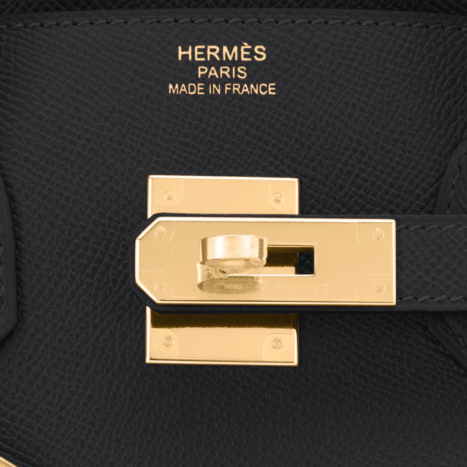 Hermes Birkin 30cm Noir Epsom Gold Hardware Bag U Stamp, 2022 en vente 7