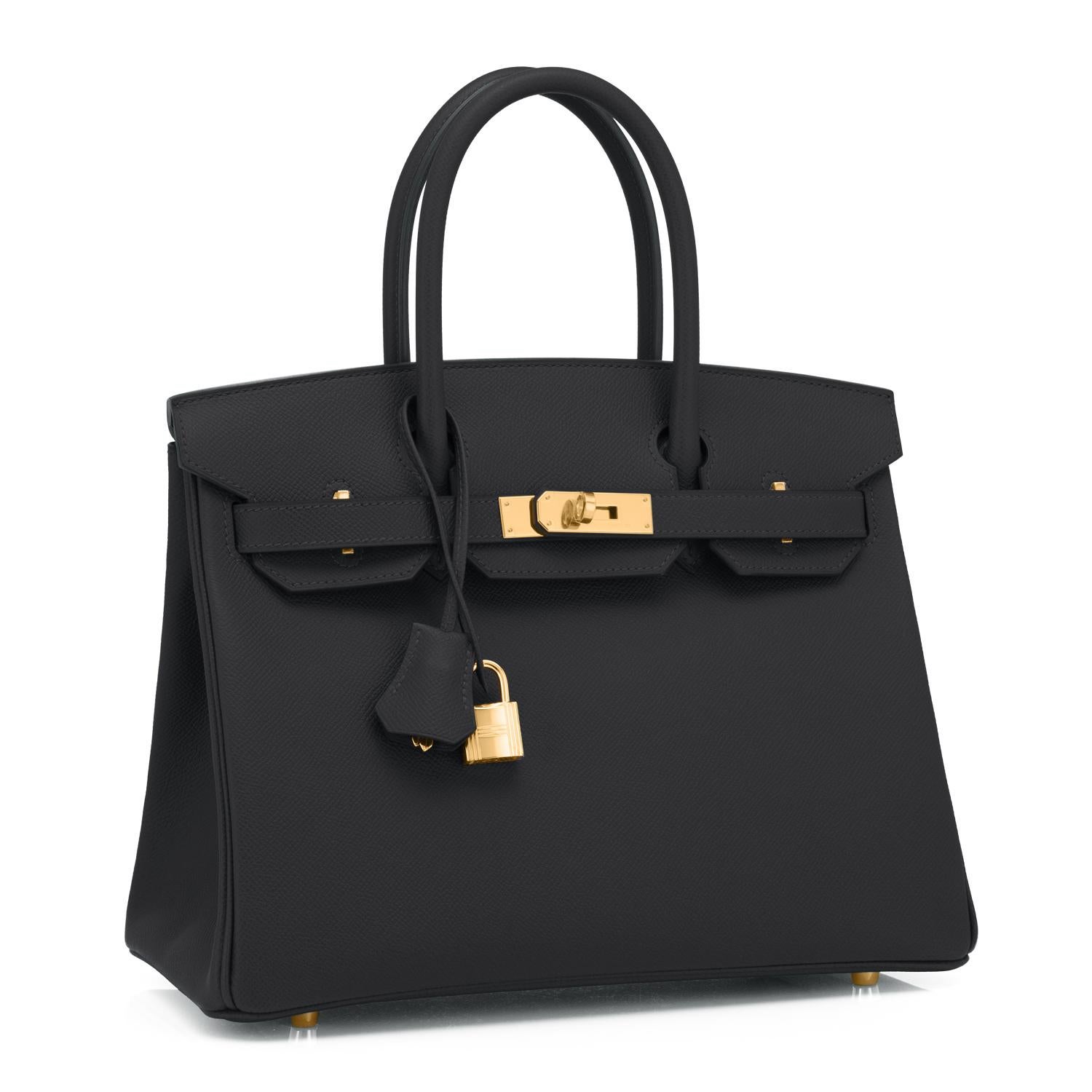 Hermes Birkin 30cm Black Epsom Gold Hardware Bag U Stamp, 2022
Just purchased from Hermes store; bag bears new interior 2022 U Stamp.
Brand New in Box. Store fresh.  Pristine Condition (with plastic on hardware)
Perfect gift! Comes with keys, lock,