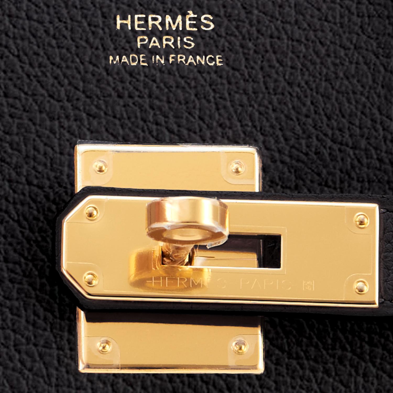 Hermes Birkin 30cm Black Noir Gold Hardware Novillo Bag RARE NEW 8