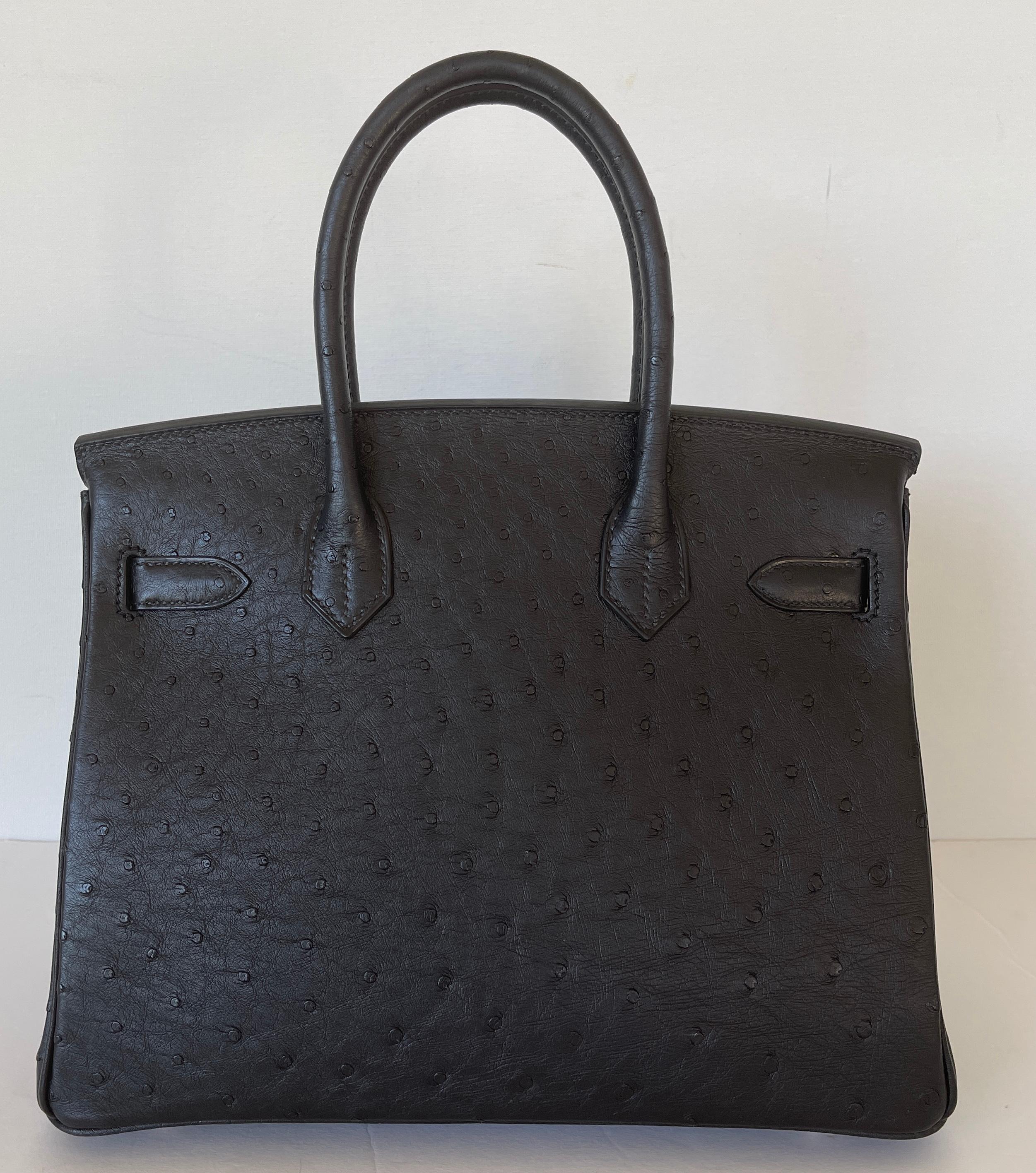 HERMÈS
30 Cm Birkin
Black Ostrich, very rare to find.  Hermes does not produce a lot of black ostrich
Tonal Stitching
Rose Gold Hardware
Black Chevre Lining
Absolutely Gorgeous bag to add to any collection
You cant go wrong with ostrich, its one of