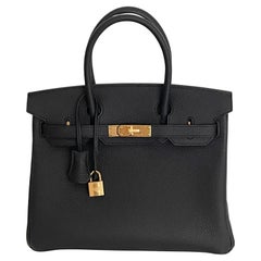 Hermes Birkin 30cm Black Togo Gold Bag Z 2021