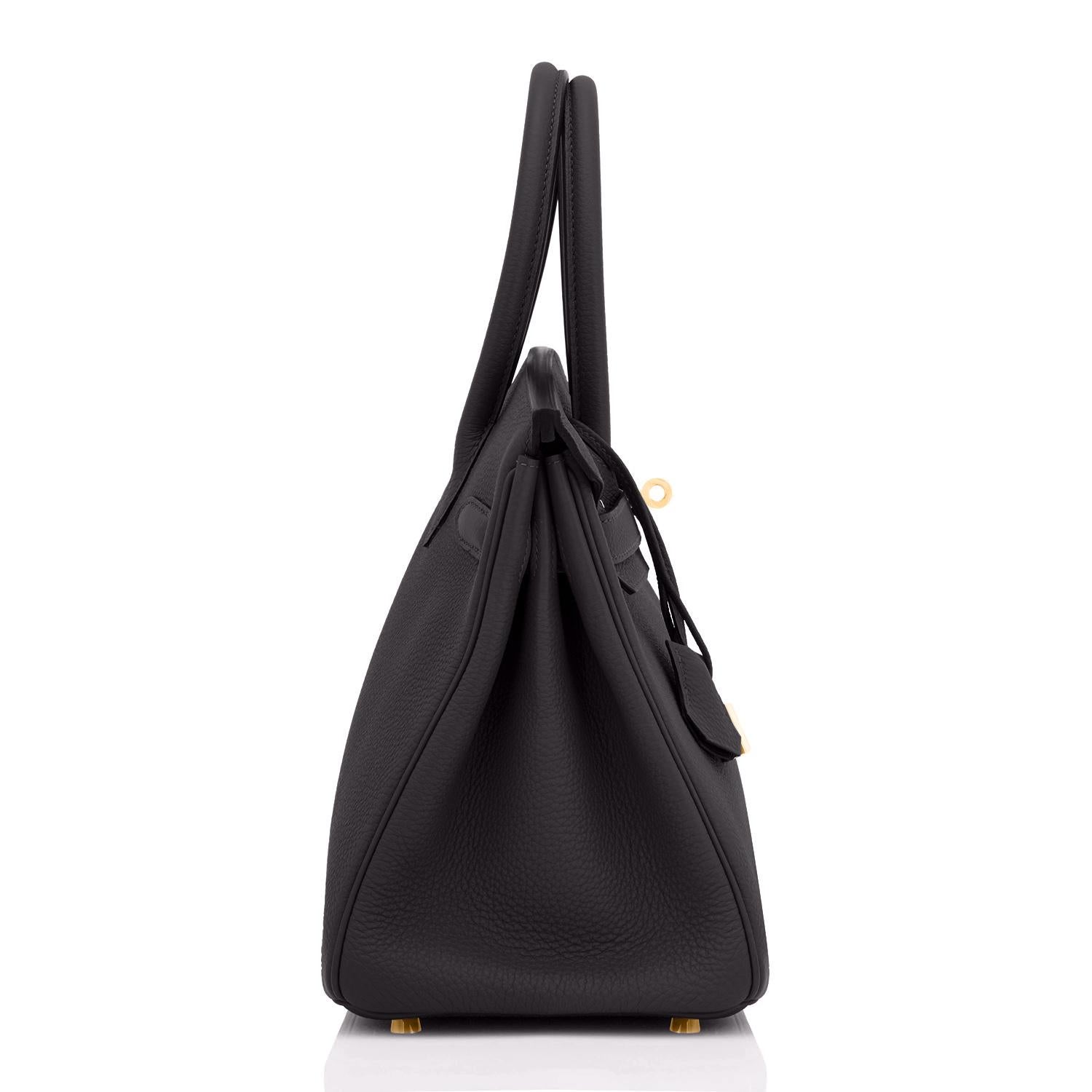 Hermes Birkin 30cm Black Togo Gold Hardware Bag  In New Condition For Sale In New York, NY