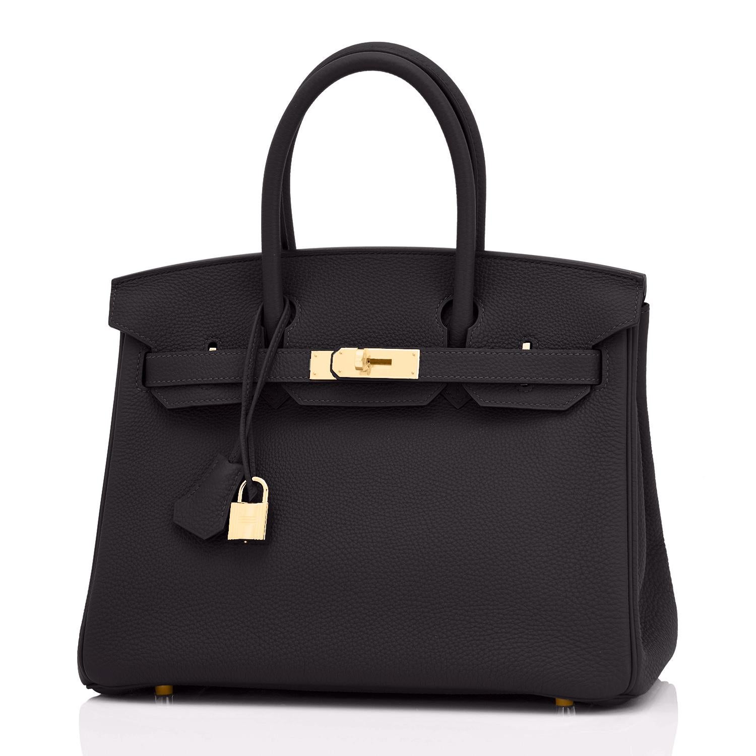 Hermes Birkin 30cm Black Togo Gold Hardware Bag  In New Condition For Sale In New York, NY