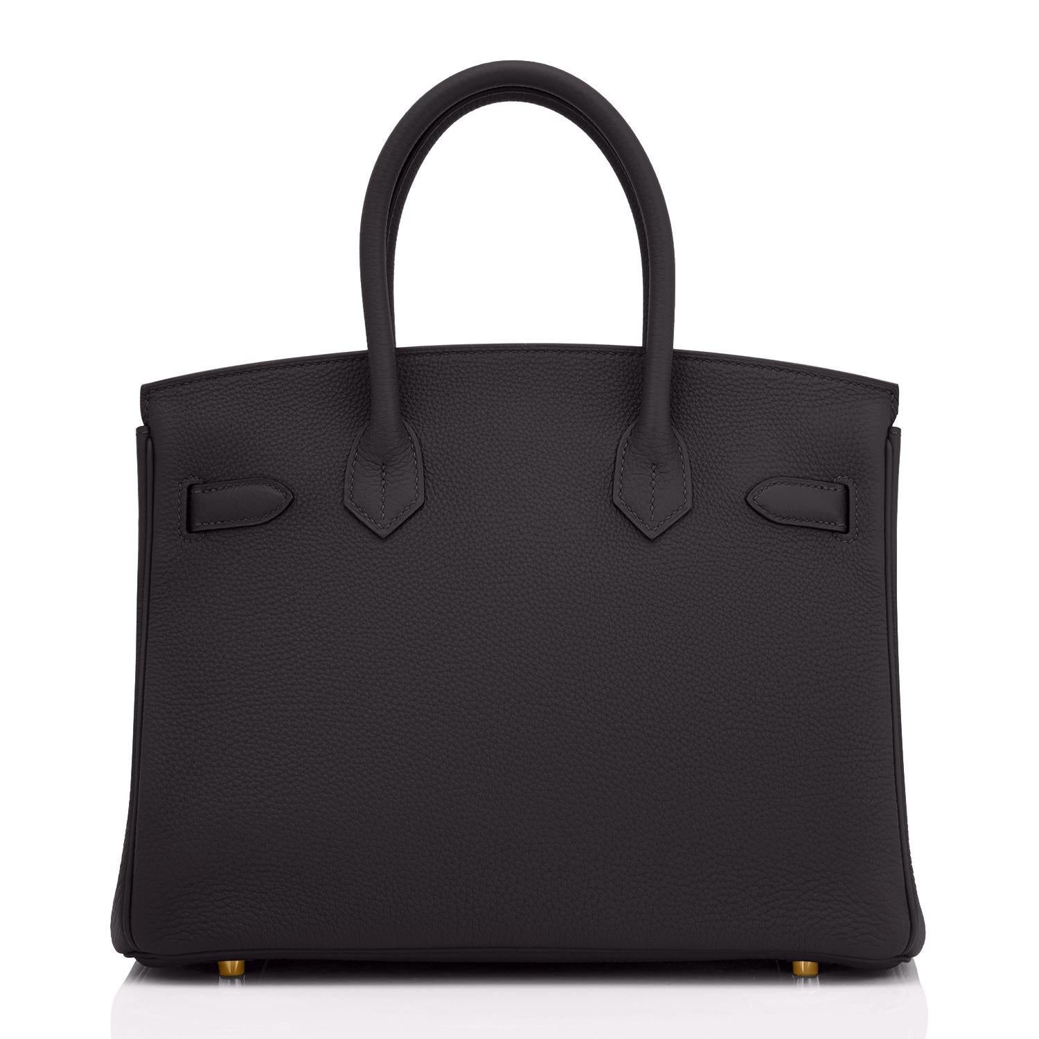Women's or Men's Hermes Birkin 30cm Black Togo Gold Hardware Bag U Stamp, 2022 For Sale