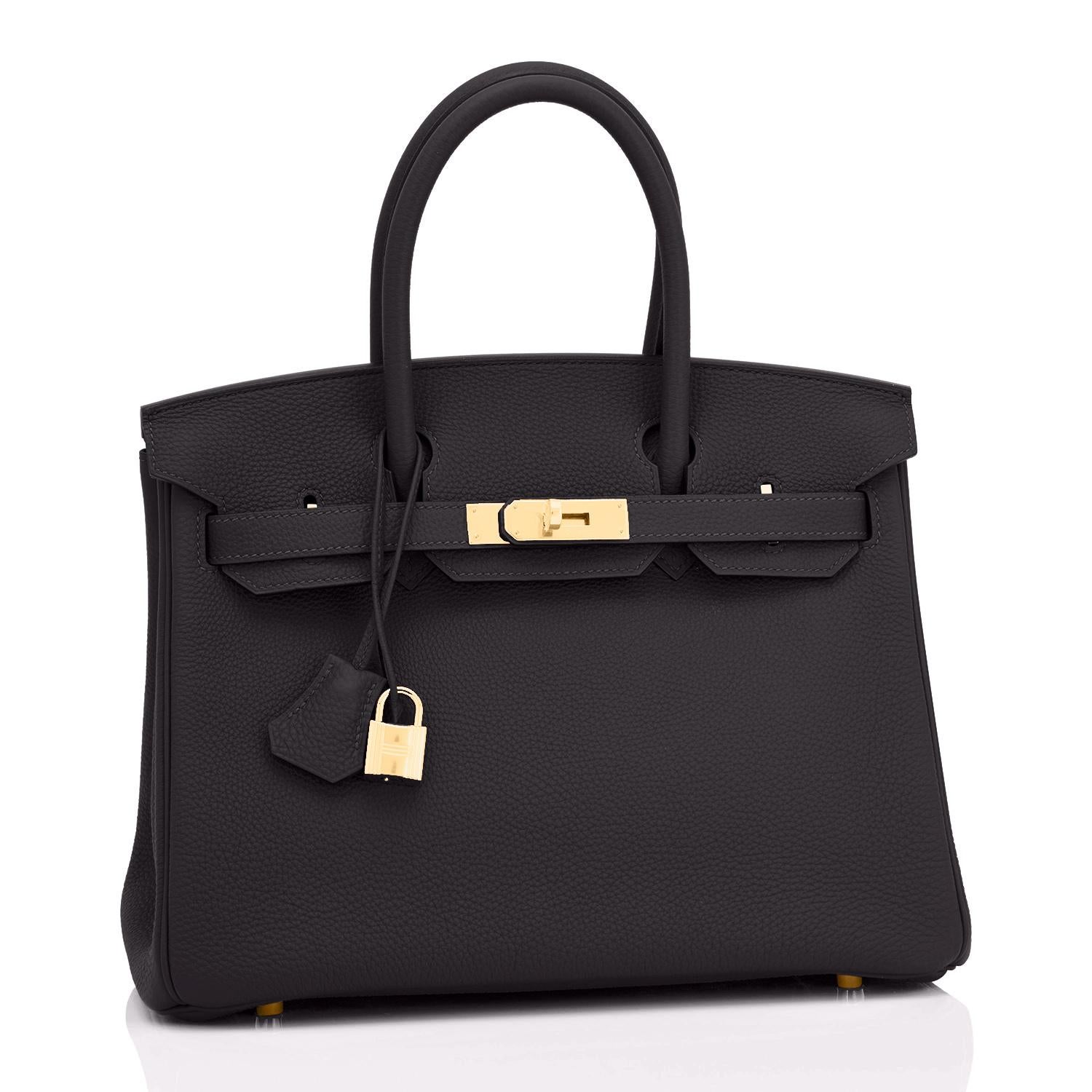 Hermes Birkin 30cm Black Togo Gold Hardware Bag  For Sale 1