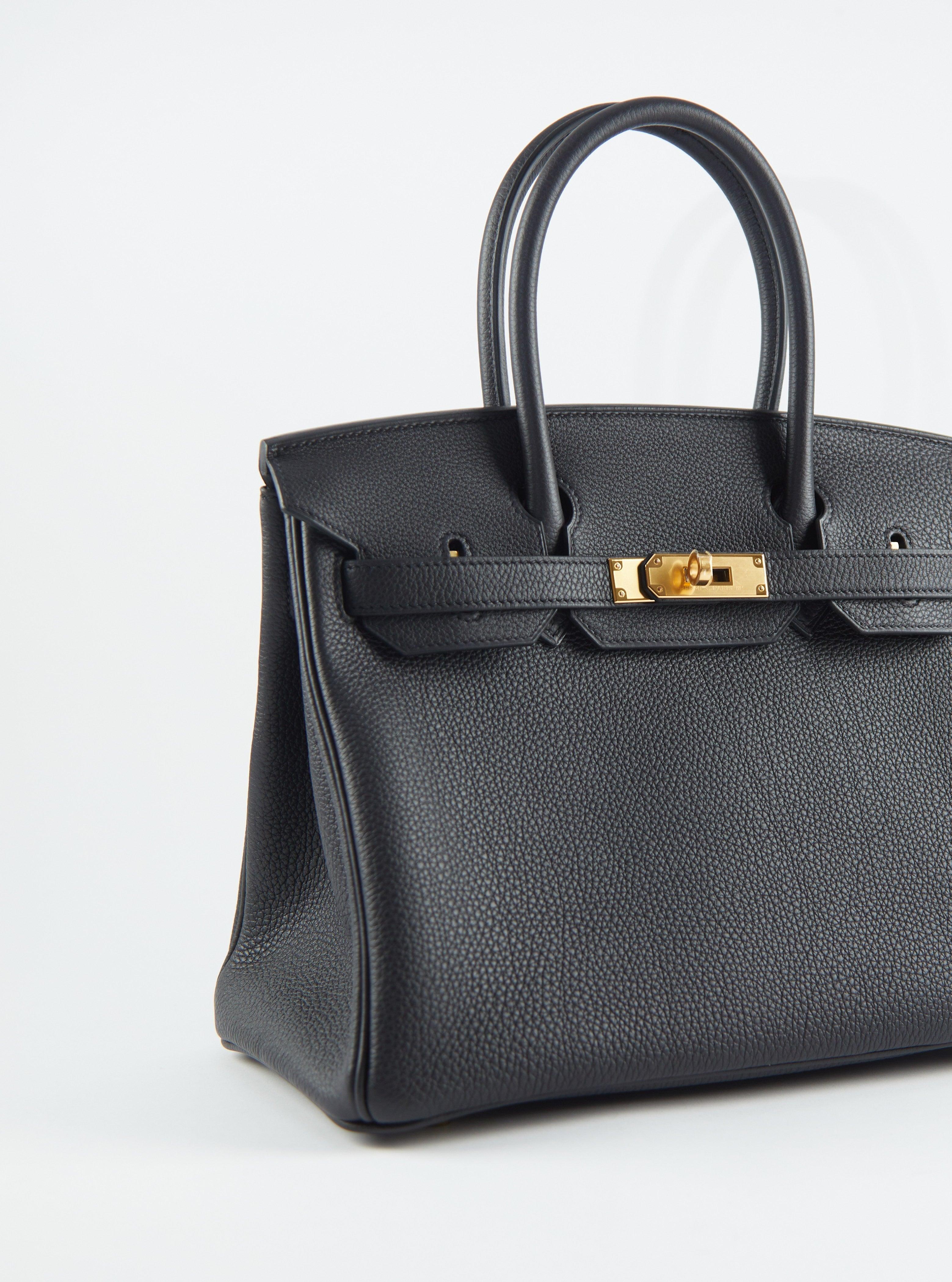 HERMÈS BIRKIN 30CM BLACK Togo Leather with Gold Hardware In Excellent Condition For Sale In London, GB