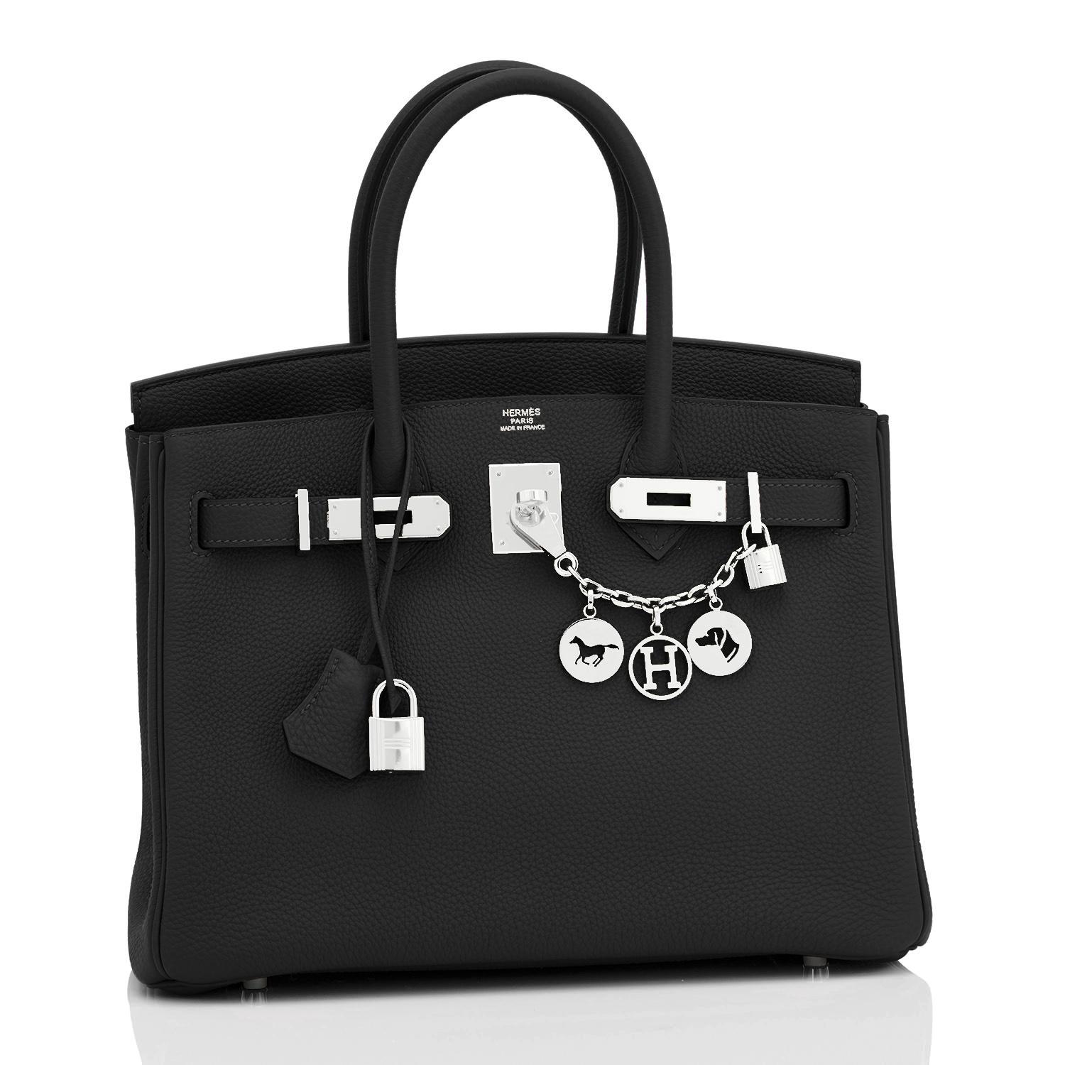 Hermes Birkin 30cm Black Togo Palladium Hardware Bag NEW
Brand New in Box. Store Fresh. Pristine Condition (with plastic on hardware)
Perfect gift! Comes with keys, lock, clochette, a sleeper for the bag, rain protector, and Hermes box.
A superb