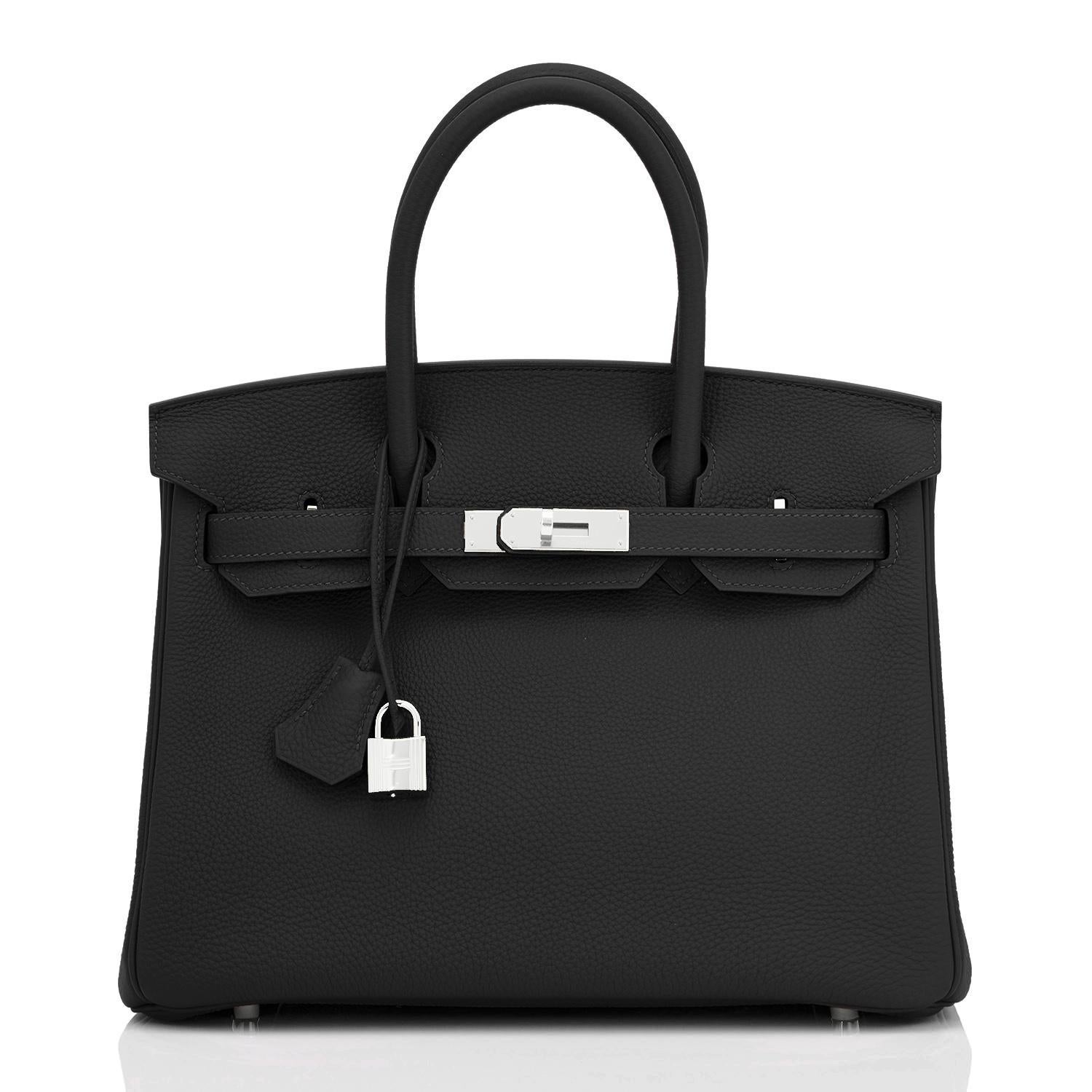 Women's or Men's Hermes Birkin 30cm Black Togo Palladium Hardware Bag NEW