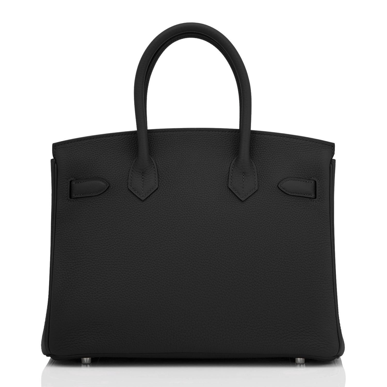 Hermes Birkin 30cm Black Togo Palladium Hardware Bag NEW 2