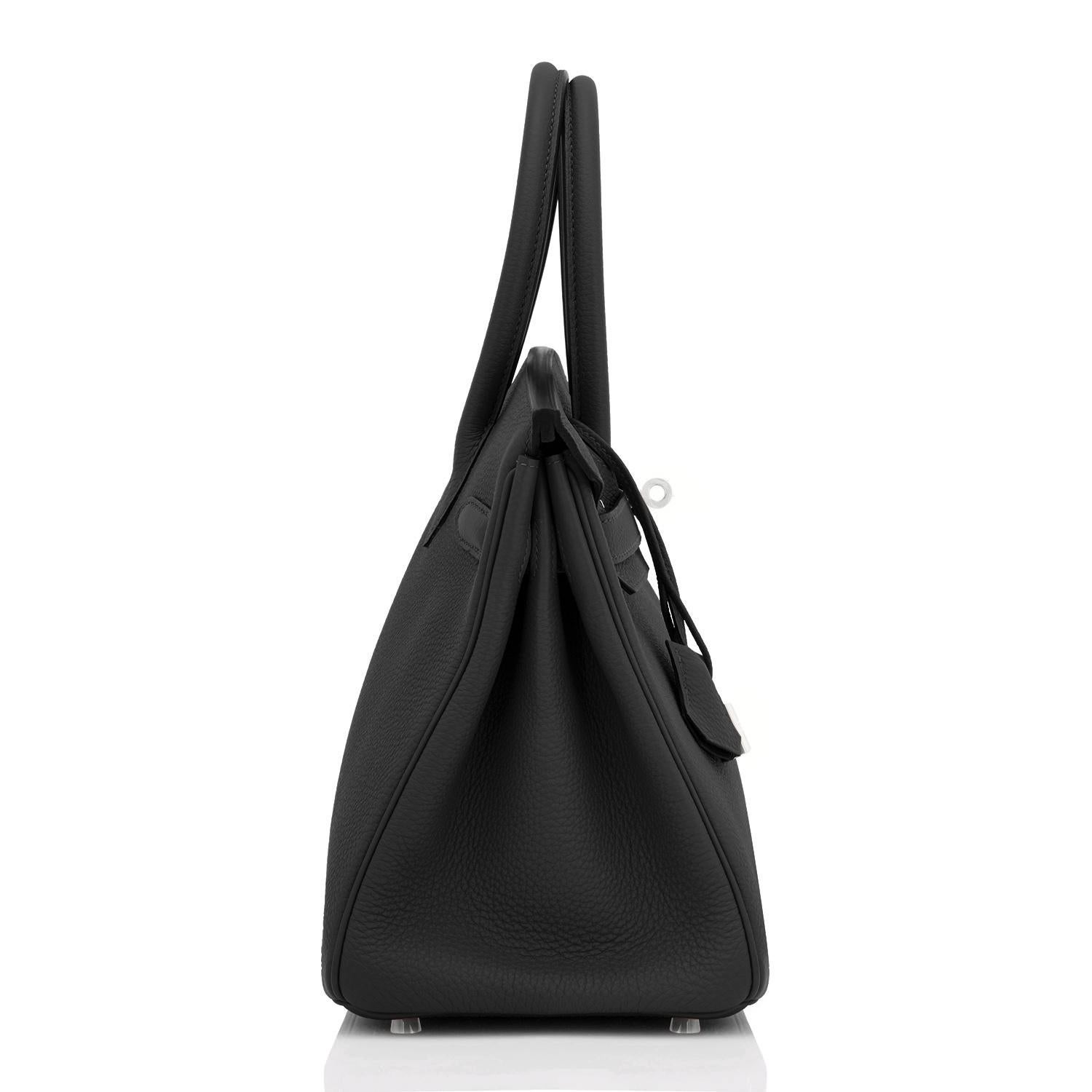 Hermes Birkin 30cm Black Togo Palladium Hardware Bag NEW 3