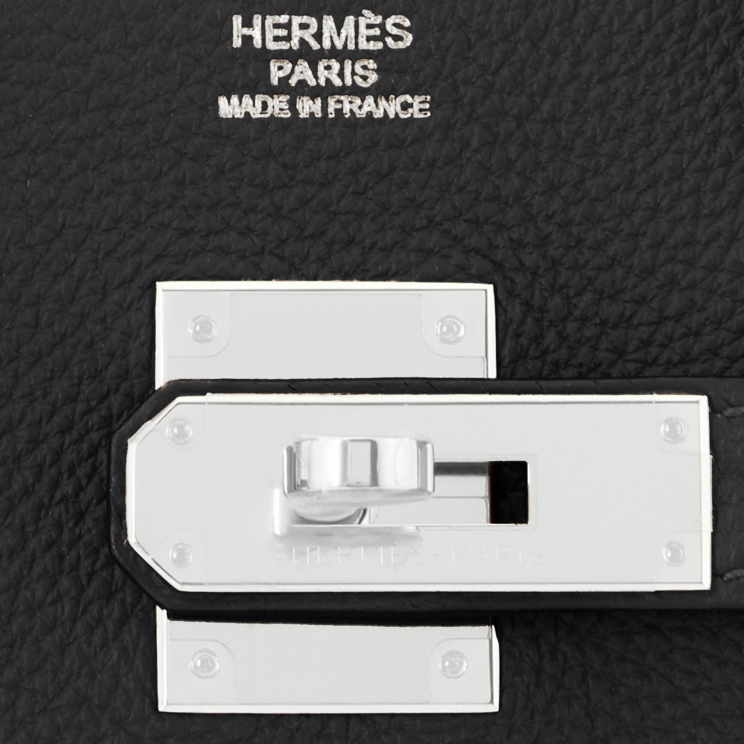 Hermes Birkin 30cm Schwarz Togo Palladium Hardware Tasche U Stempel, 2022 im Angebot 6