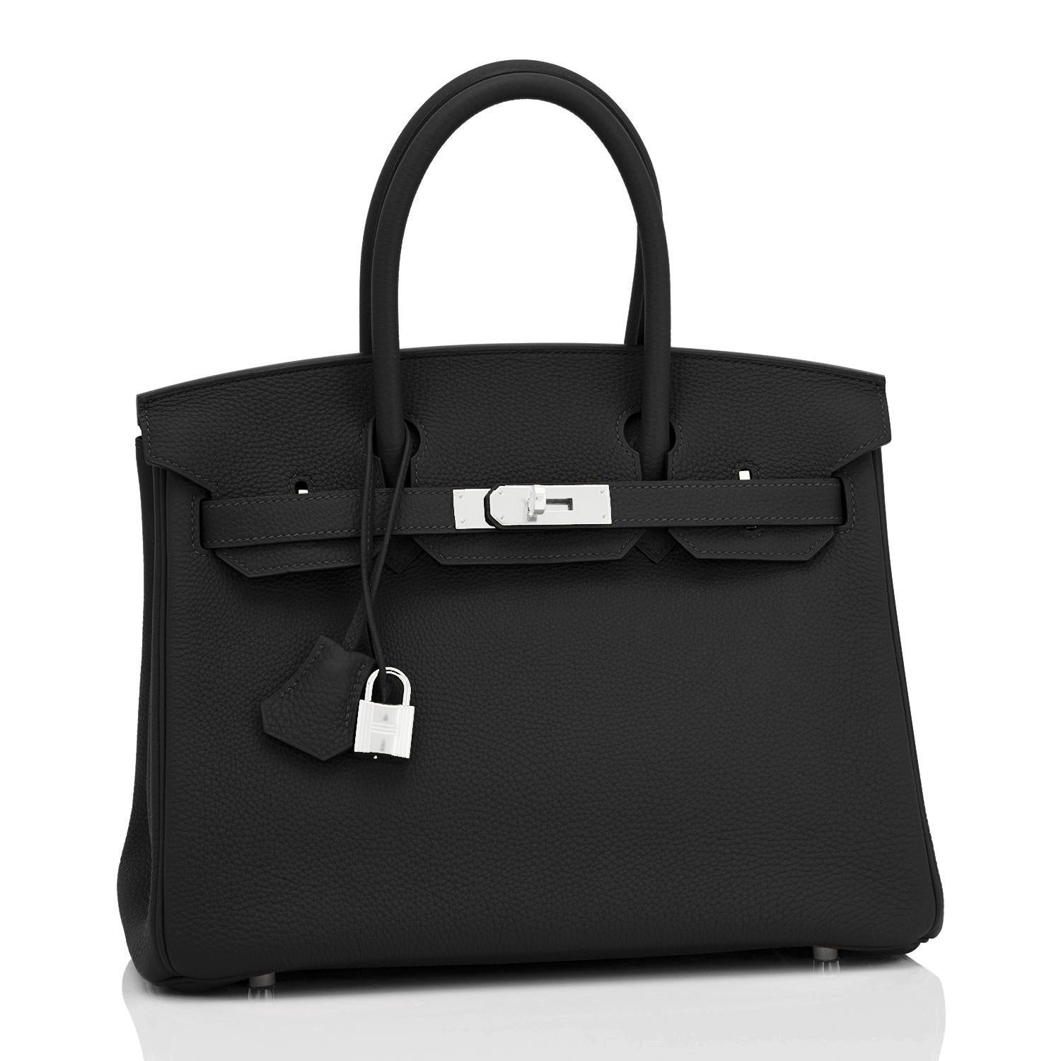 Women's or Men's Hermes Birkin 30cm Black Togo Palladium Hardware Bag U Stamp, 2022 For Sale