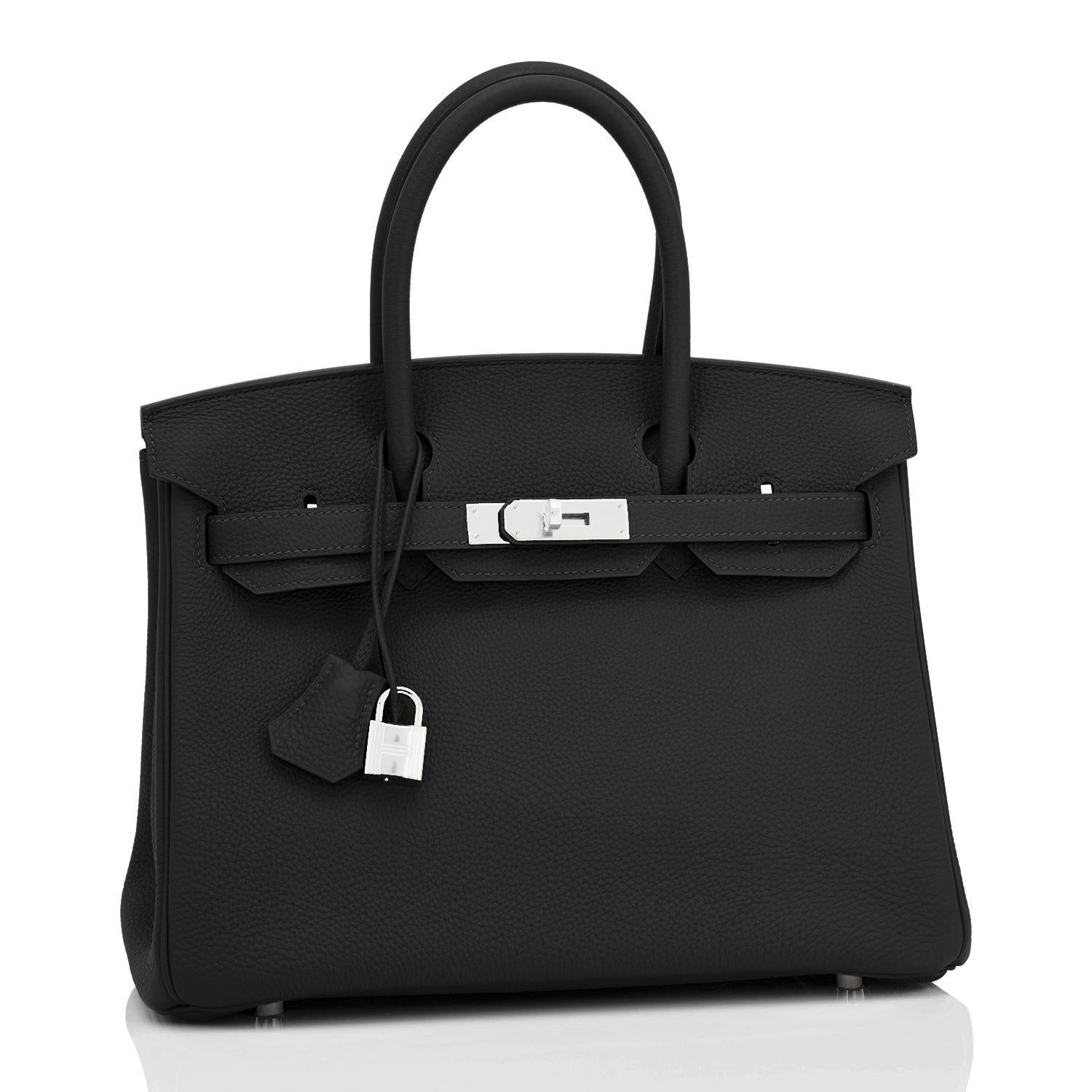 Women's or Men's Hermes Birkin 30cm Black Togo Palladium Hardware Bag For Sale