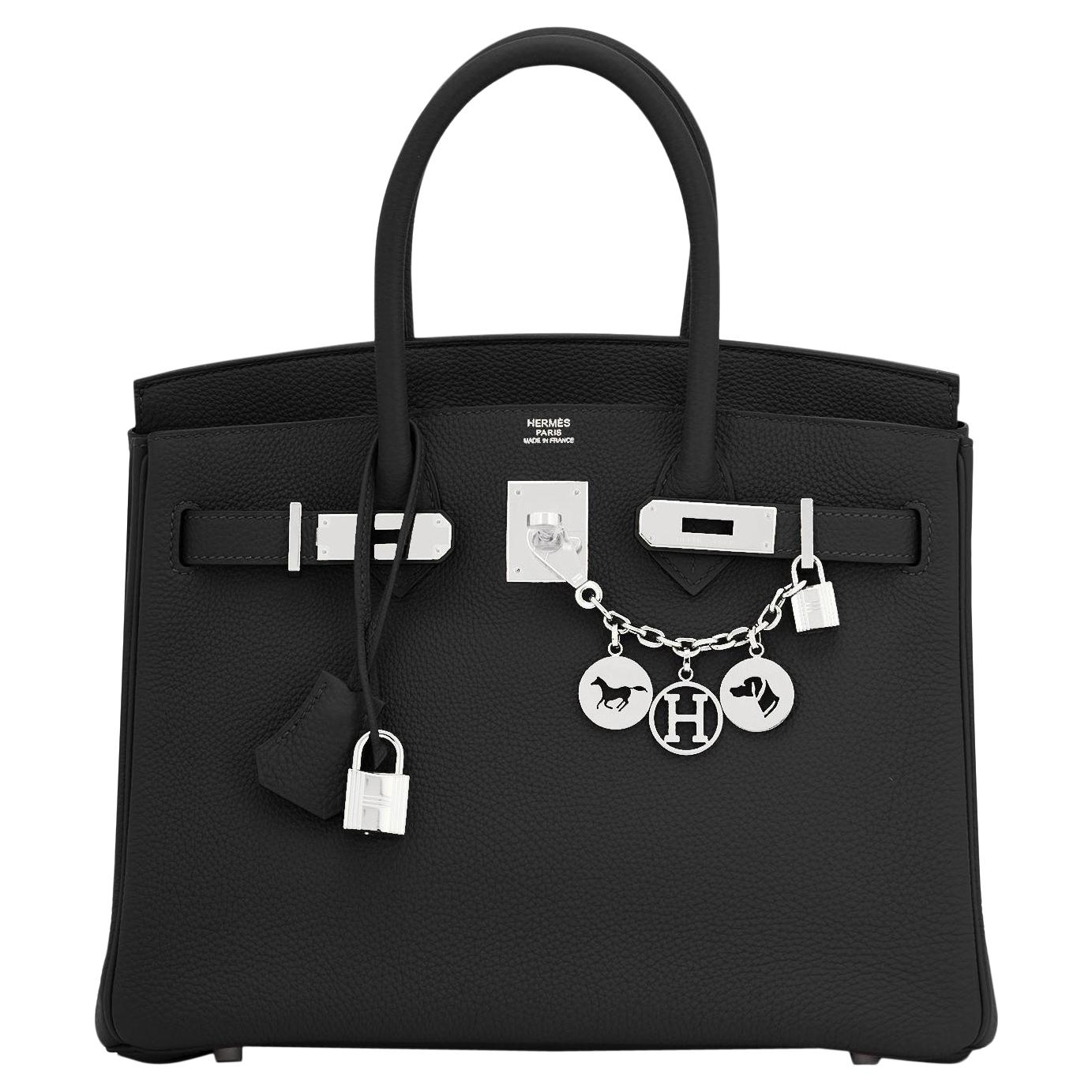 Hermes Birkin 30cm Black Togo Palladium Hardware Bag U Stamp, 2022