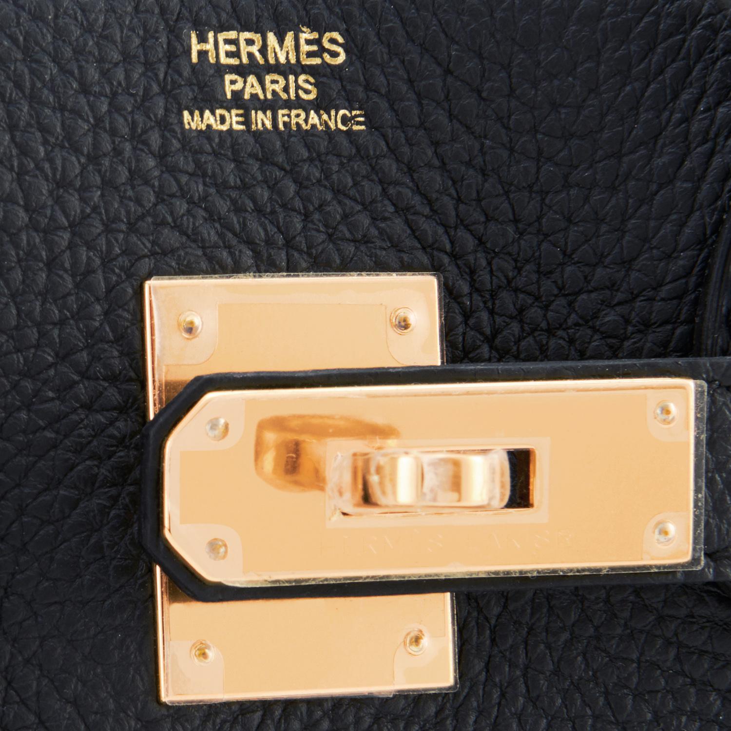Hermes Birkin 30cm Black Togo Rose Gold Hardware Bag D Stamp, 2019 2