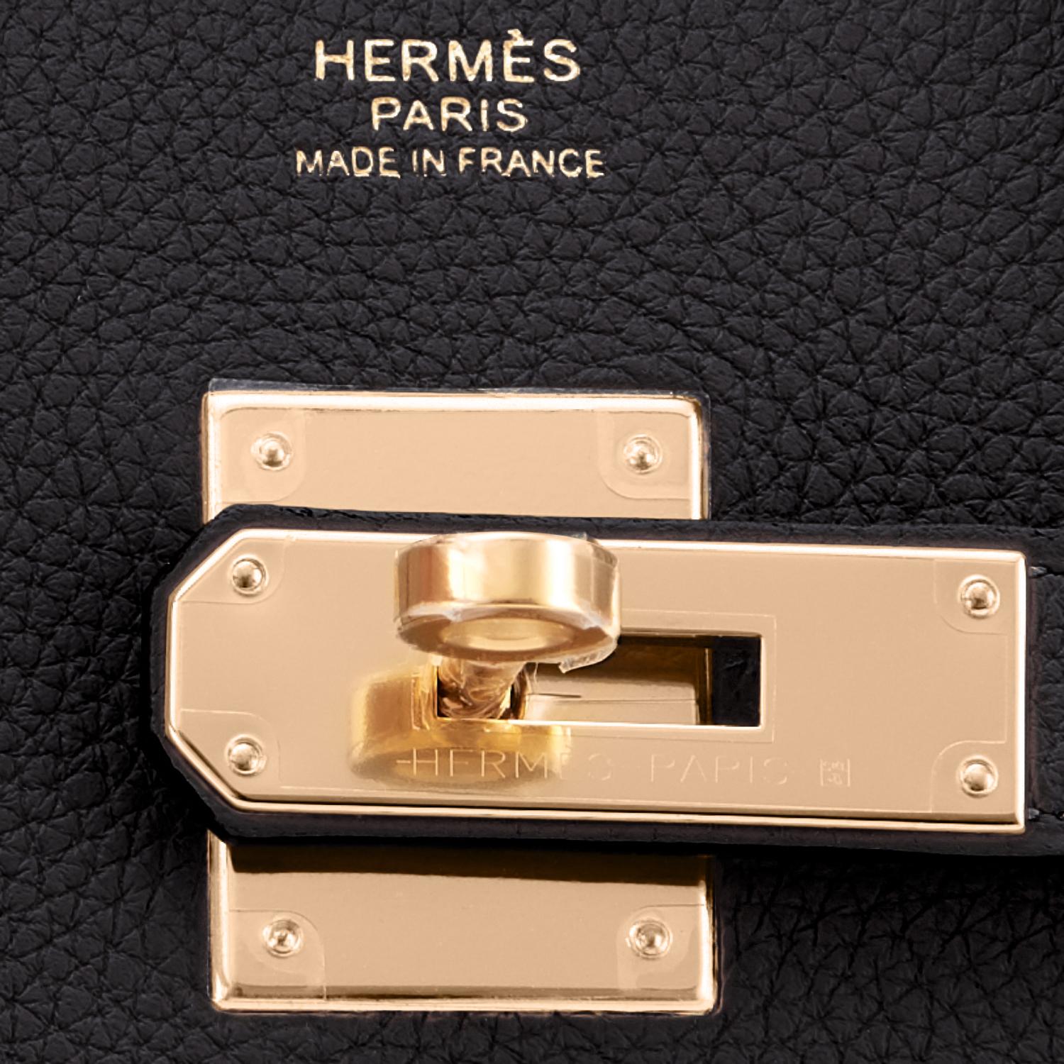 Hermes Birkin 30cm Schwarz Togo Rose Gold Hardware Tasche U Stempel, 2022 im Angebot 6