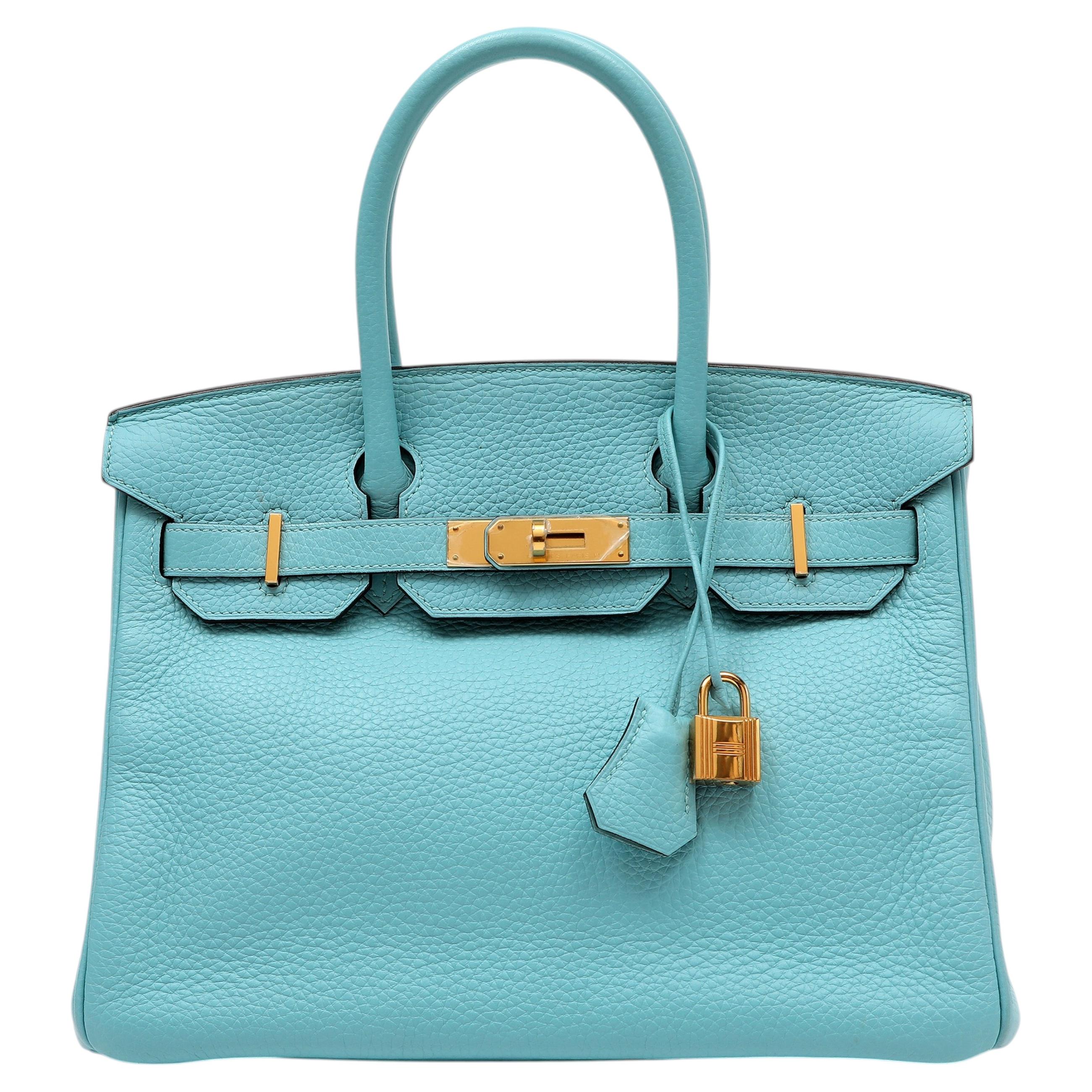 Hermès Birkin 30cm Bleu Atoll Togo w/Gold Hardware For Sale