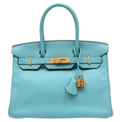 Hermès Birkin 30cm Bleu Atoll Togo/Gold Hardware