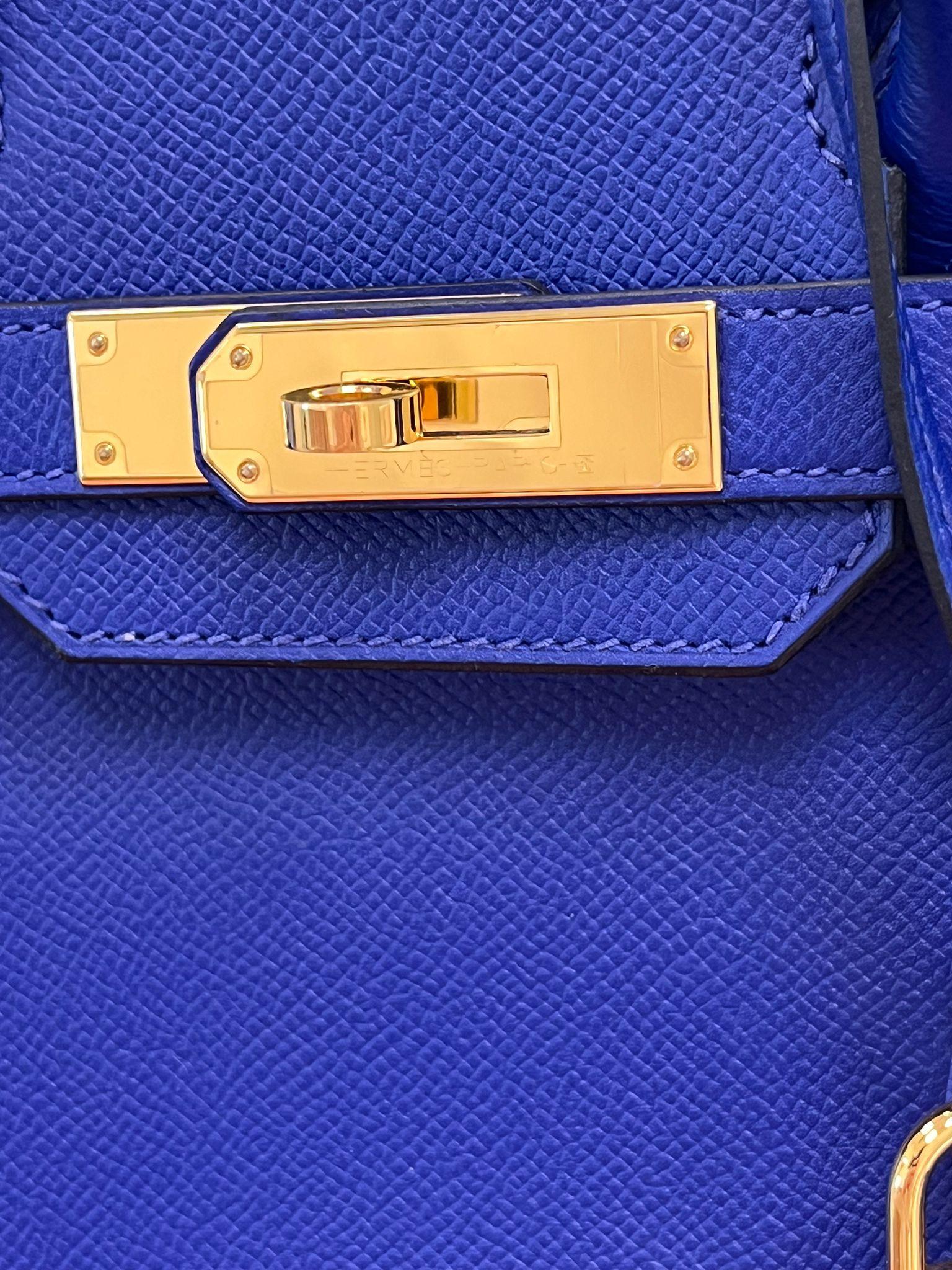Hermes Birkin 30cm Bleu Electric Epsom Leather with Gold Hardware Bag 9