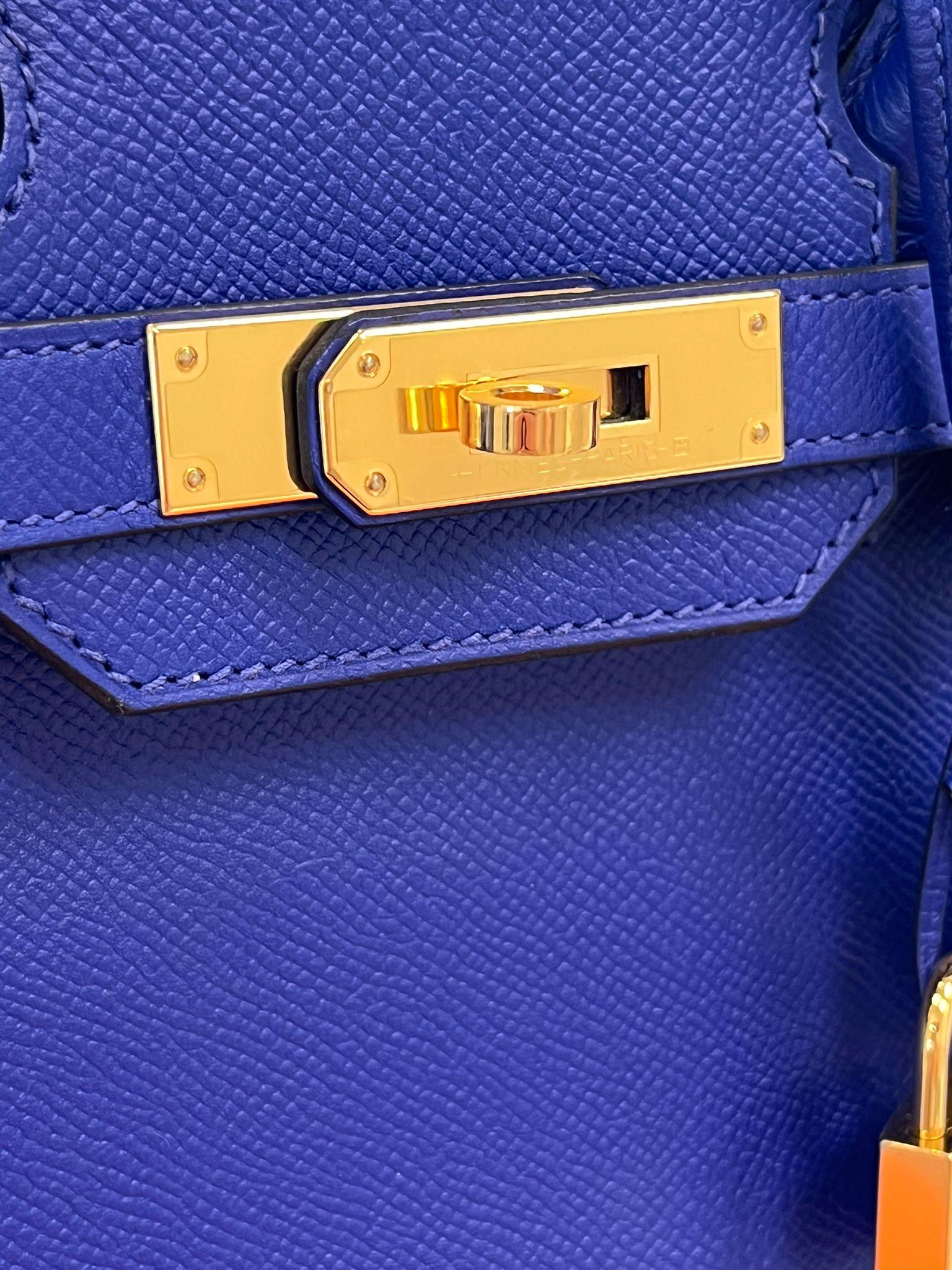 Hermes Birkin 30cm Bleu Electric Epsom Leather with Gold Hardware Bag 10