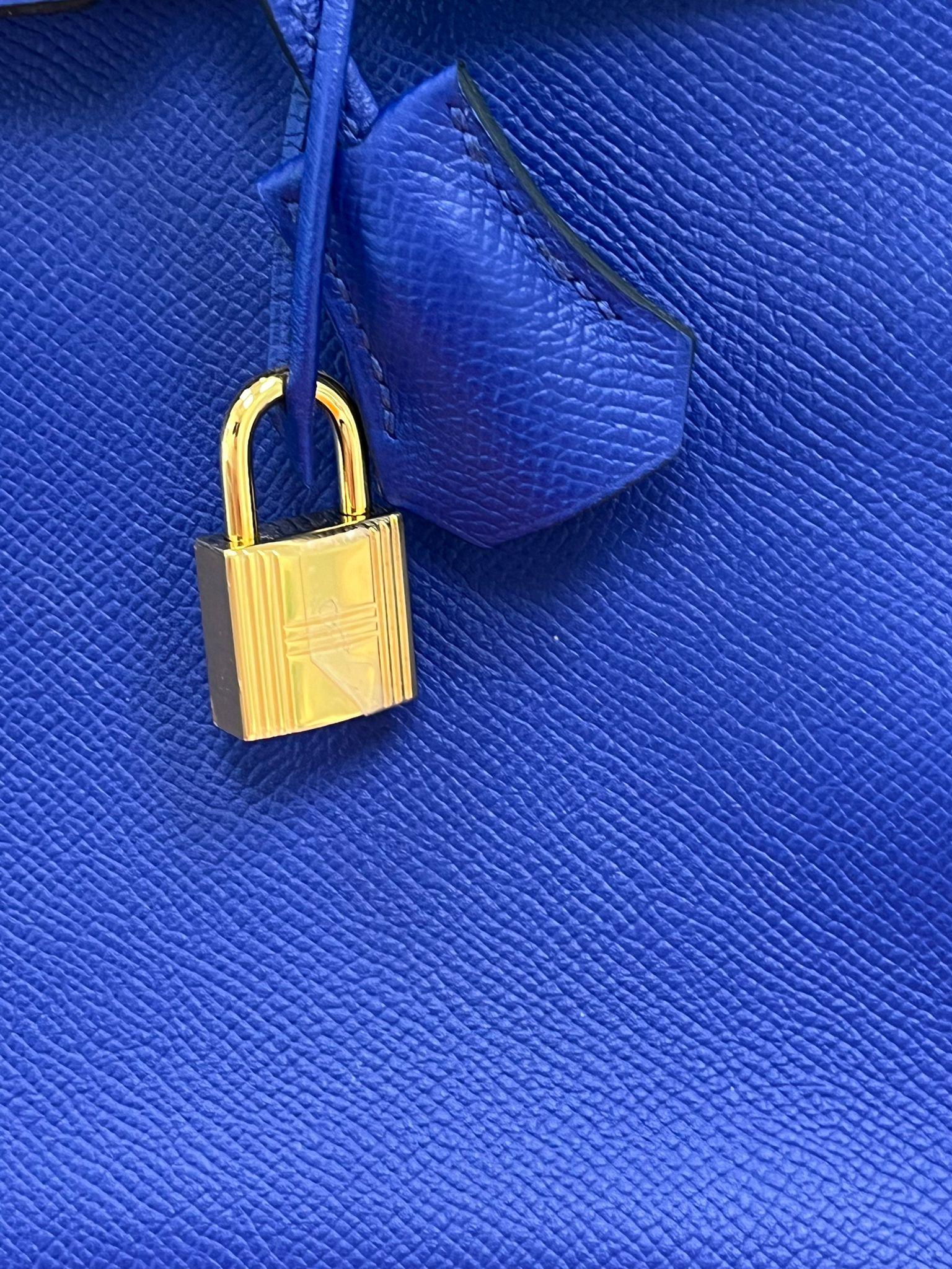 Hermes Birkin 30cm Bleu Electric Epsom Leather with Gold Hardware Bag 11