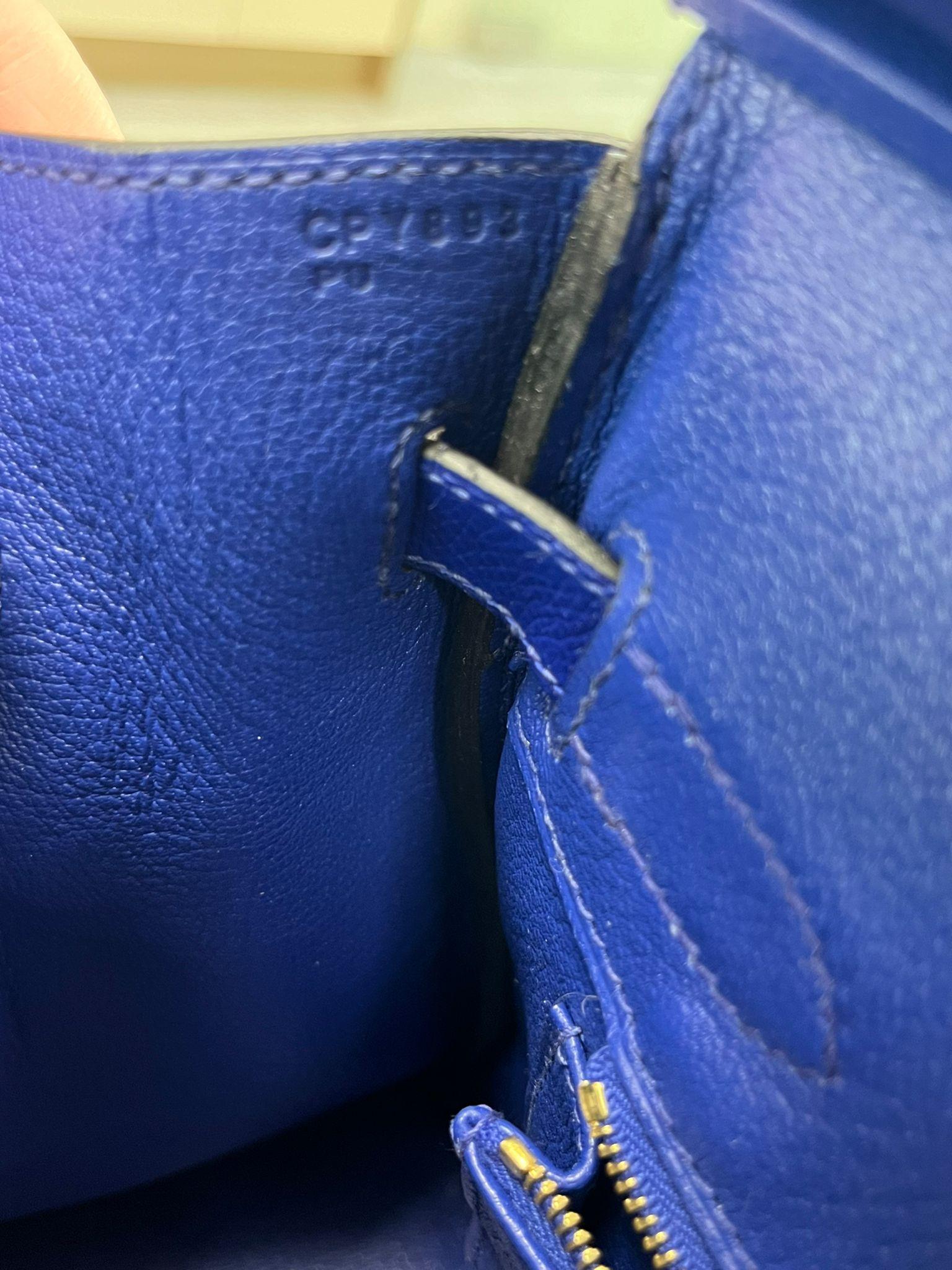 Hermes Birkin 30cm Bleu Electric Epsom Leather with Gold Hardware Bag 16