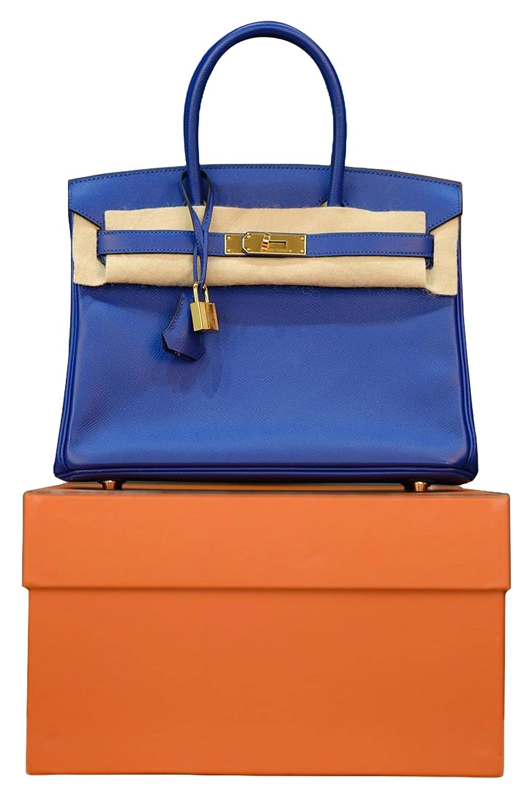 Hermes Birkin 30cm Bleu Electric Epsom Leather with Gold Hardware Bag 3