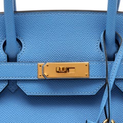 Hermès Birkin 30cm Bleu Paradis Epsom Leather w Gold Hardware