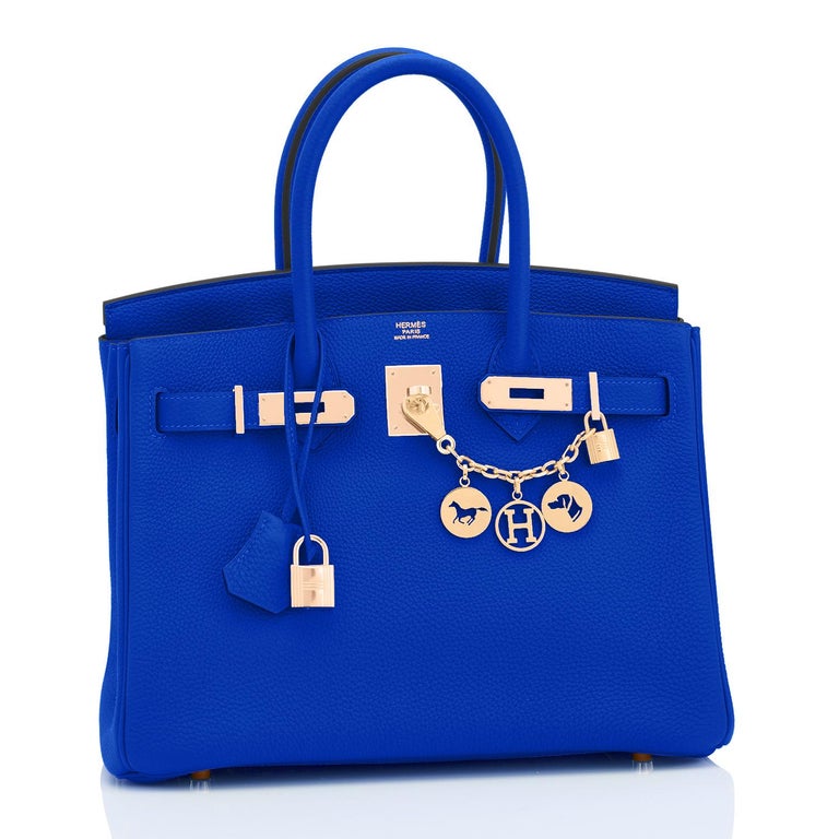 Hermes Birkin 30cm Bleu Royal Togo Blue Gold Bag U Stamp, 2022 For Sale ...