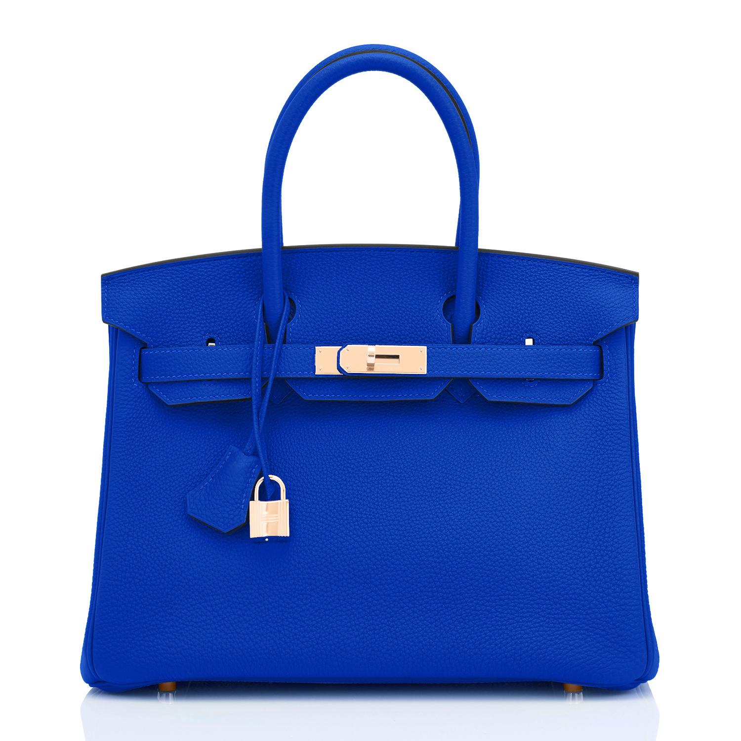 Hermes Birkin 30cm Bleu Royal Togo Blue Gold Bag U Stamp, 2022 1
