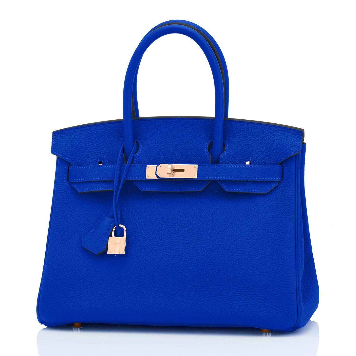 Hermes Birkin 30cm Bleu Royal Togo Blue Gold Bag U Stamp, 2022 2