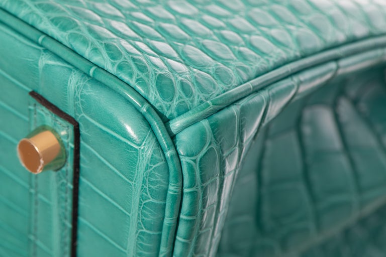 Hermès Birkin 30cm Blue Paon Matte Alligator Palladium Hardware at 1stDibs